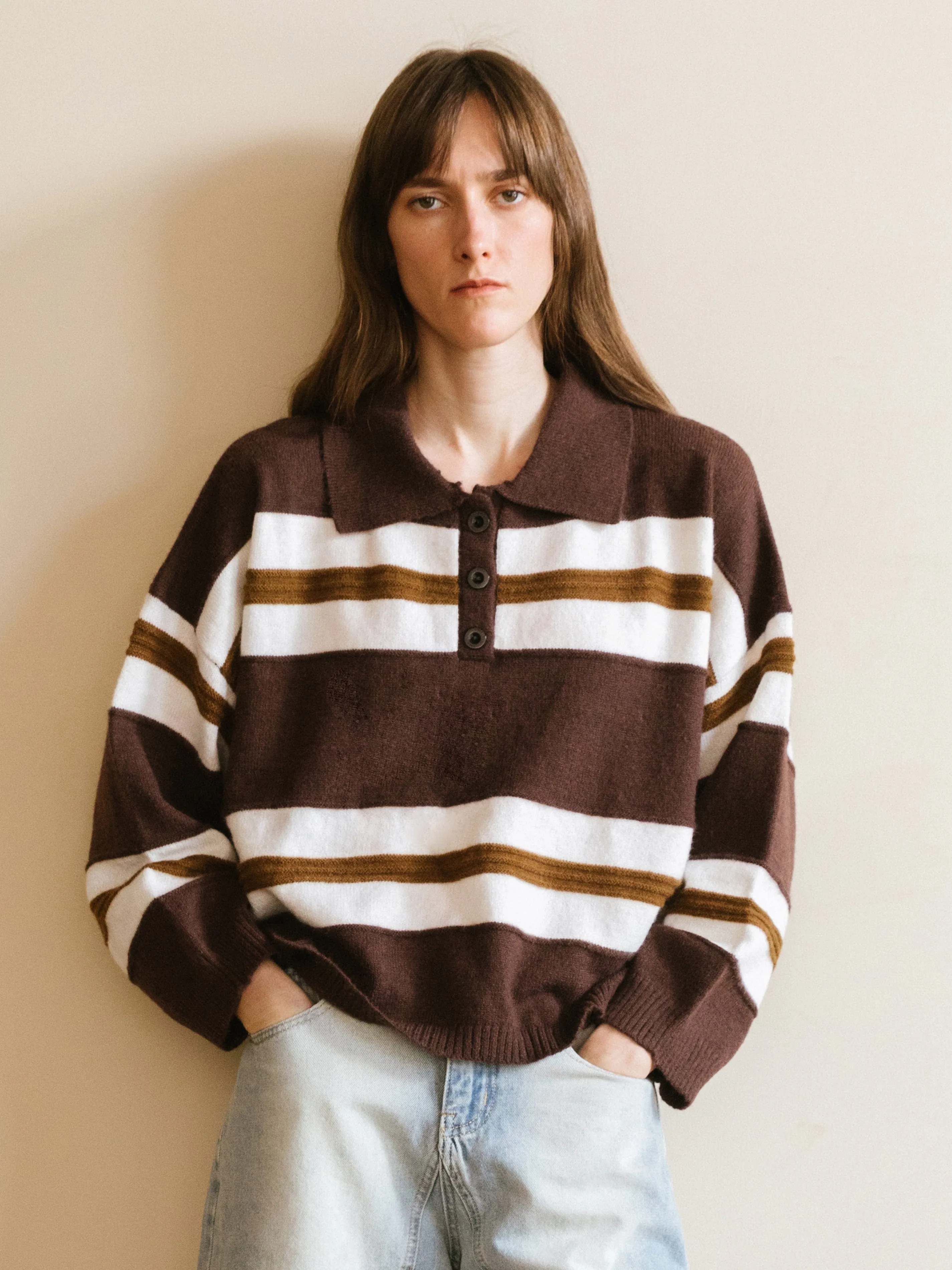 Oversized Contrast Striped Sweater