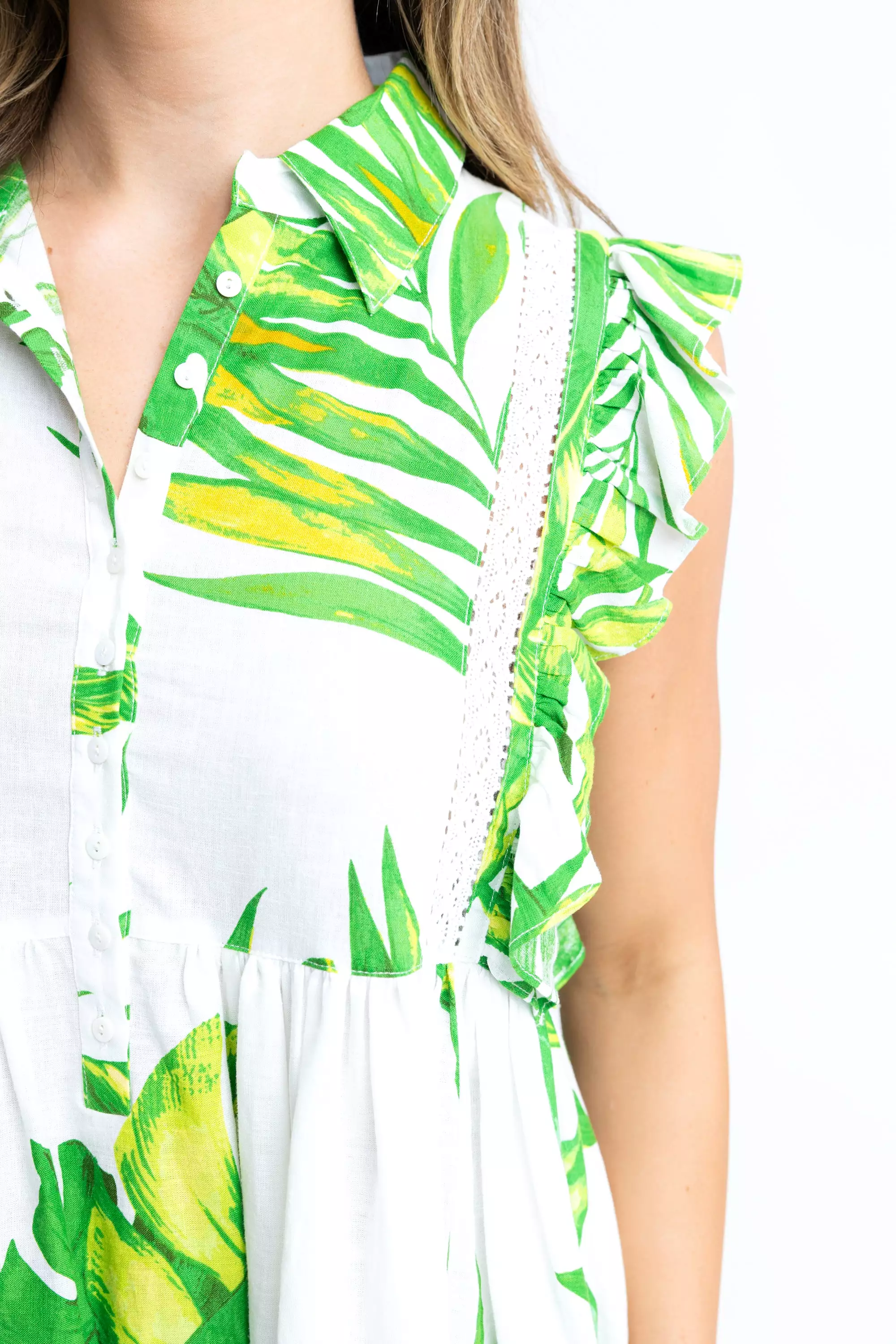 Palm Leaf Tier Dress