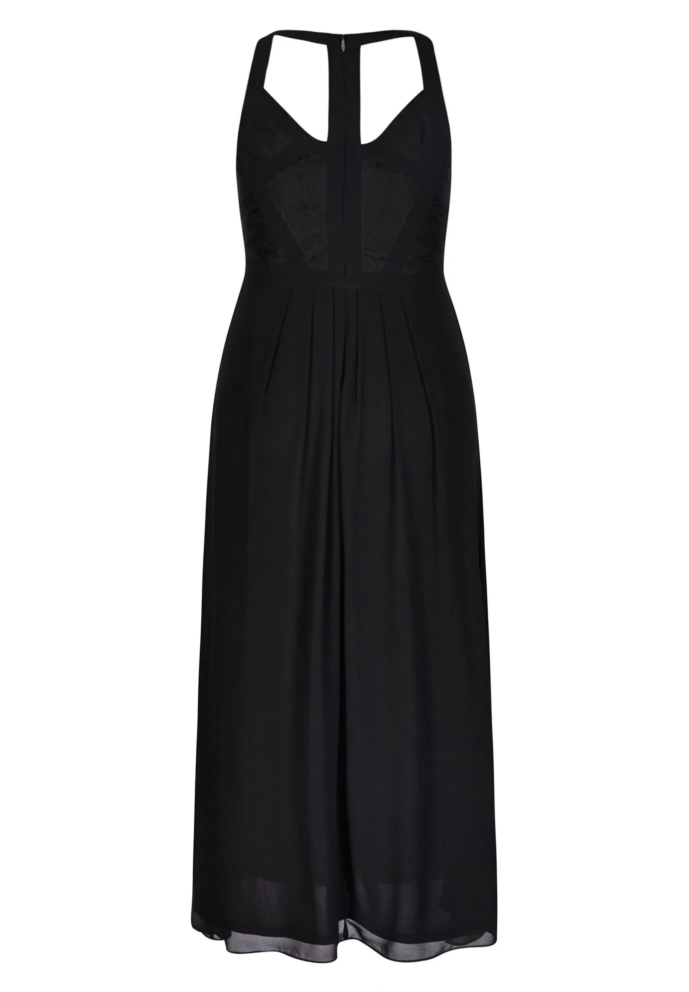 Panelled Bodice Maxi Dress - black