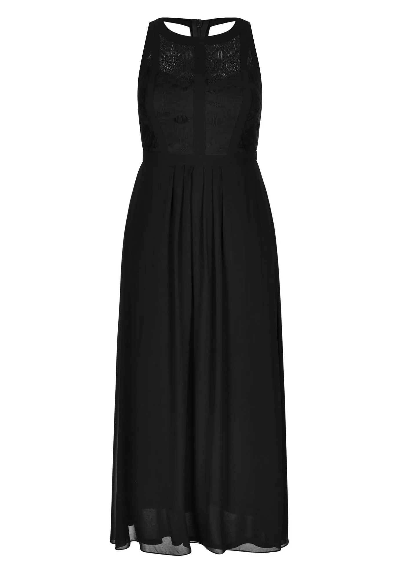 Panelled Bodice Maxi Dress - black