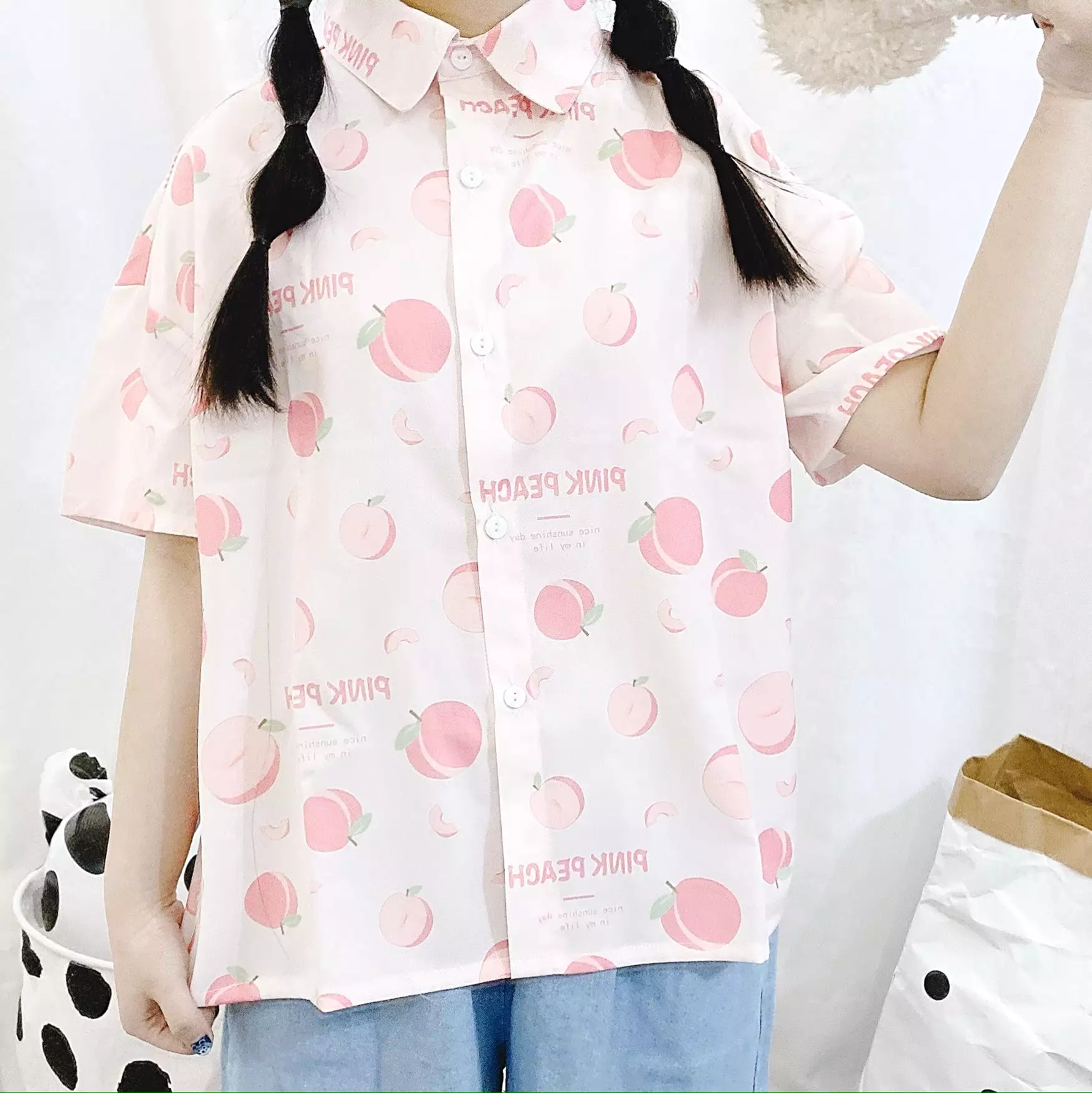 Peach Printed Shirt AD12179