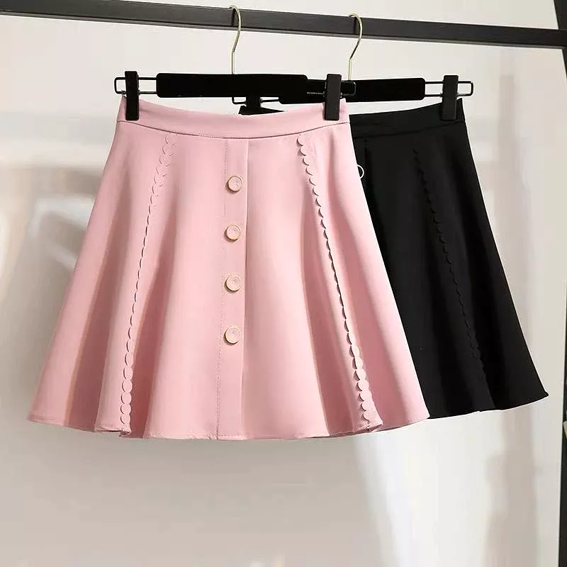 Pink/Black Sweet Shirt + Skirt Set AD210185