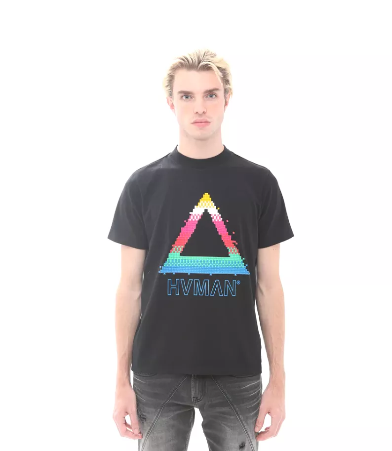 Pixel Triangle Tee (Blk/Multi) /D17