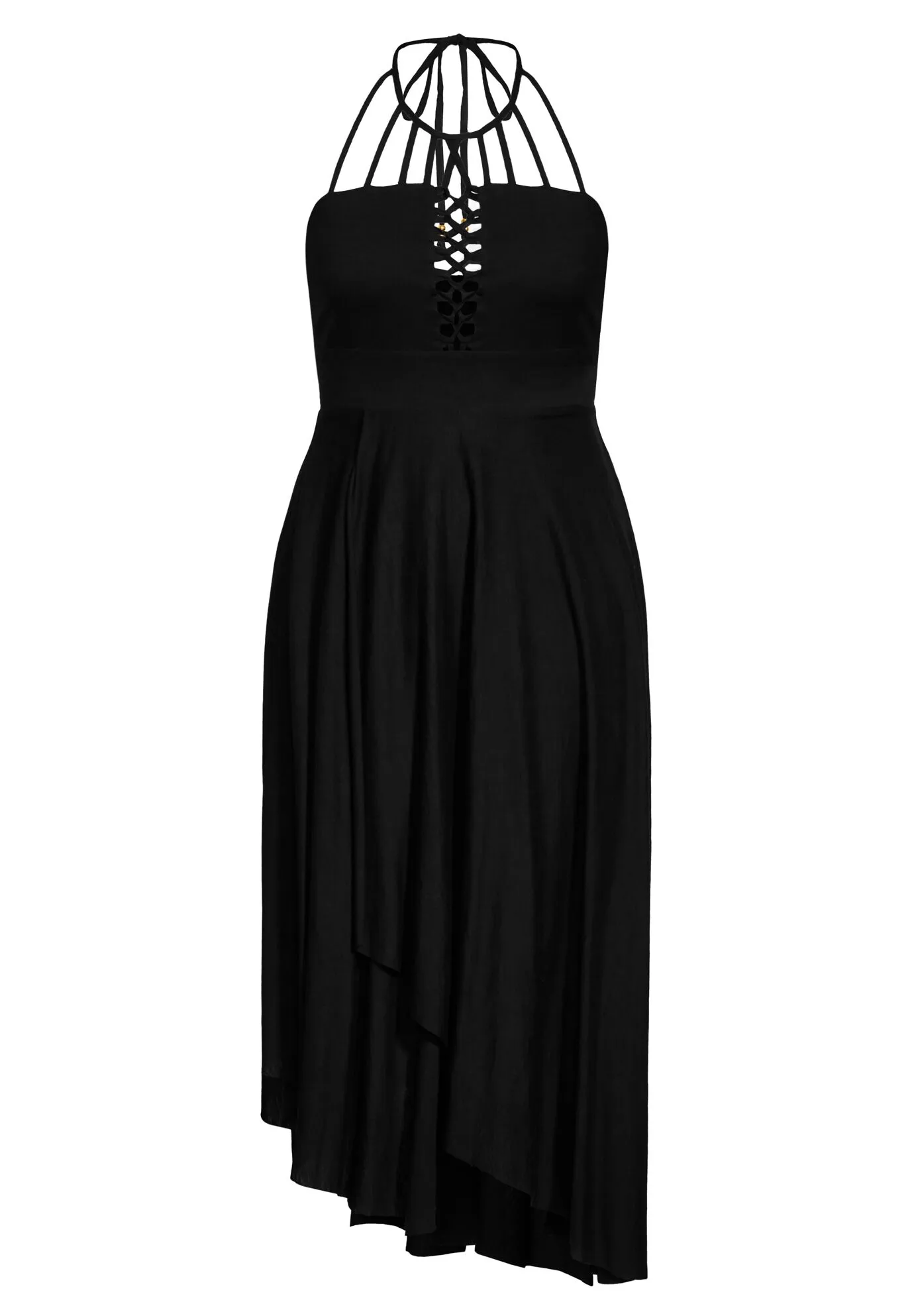 Plait Detail Maxi Dress - black