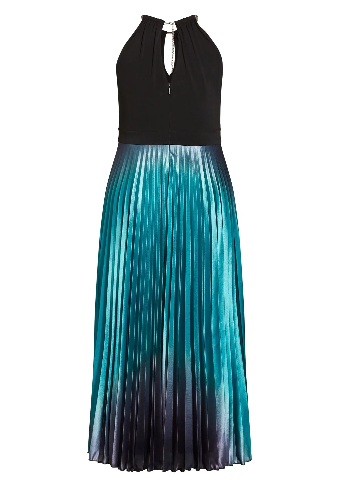 Pleated Ombre Maxi Dress - black