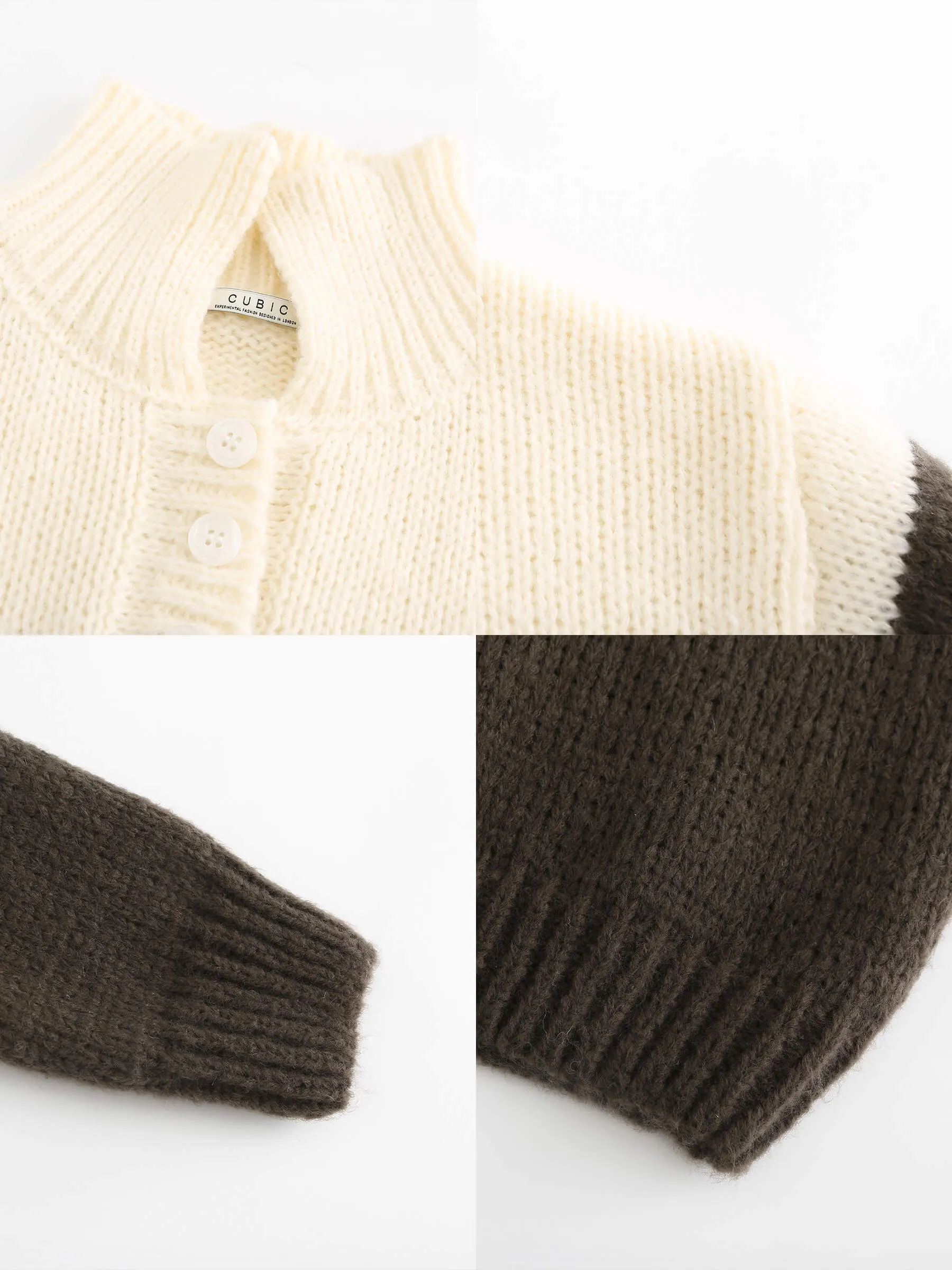 Polo Collar Striped Knit Sweater