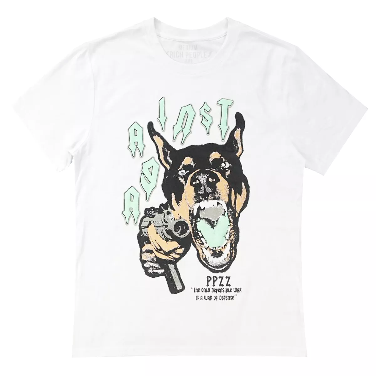 PPZZ x Rich People Against K9 Tee (Wte/Mint) /D6