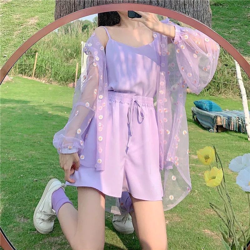 Purple Sun-proof Long Sleeve Blouse AD210034