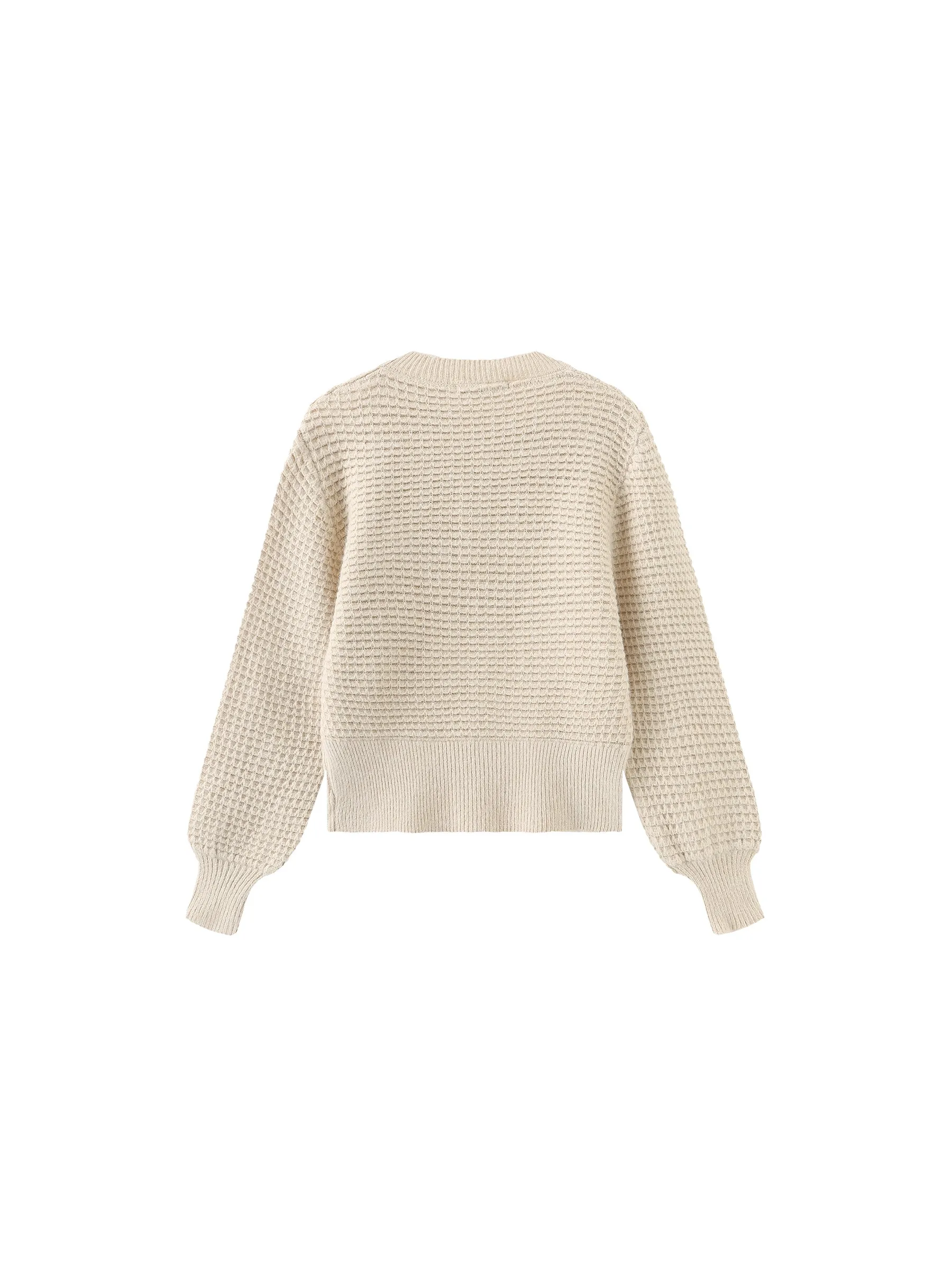 Round Neck Ribbed Knit Sweater