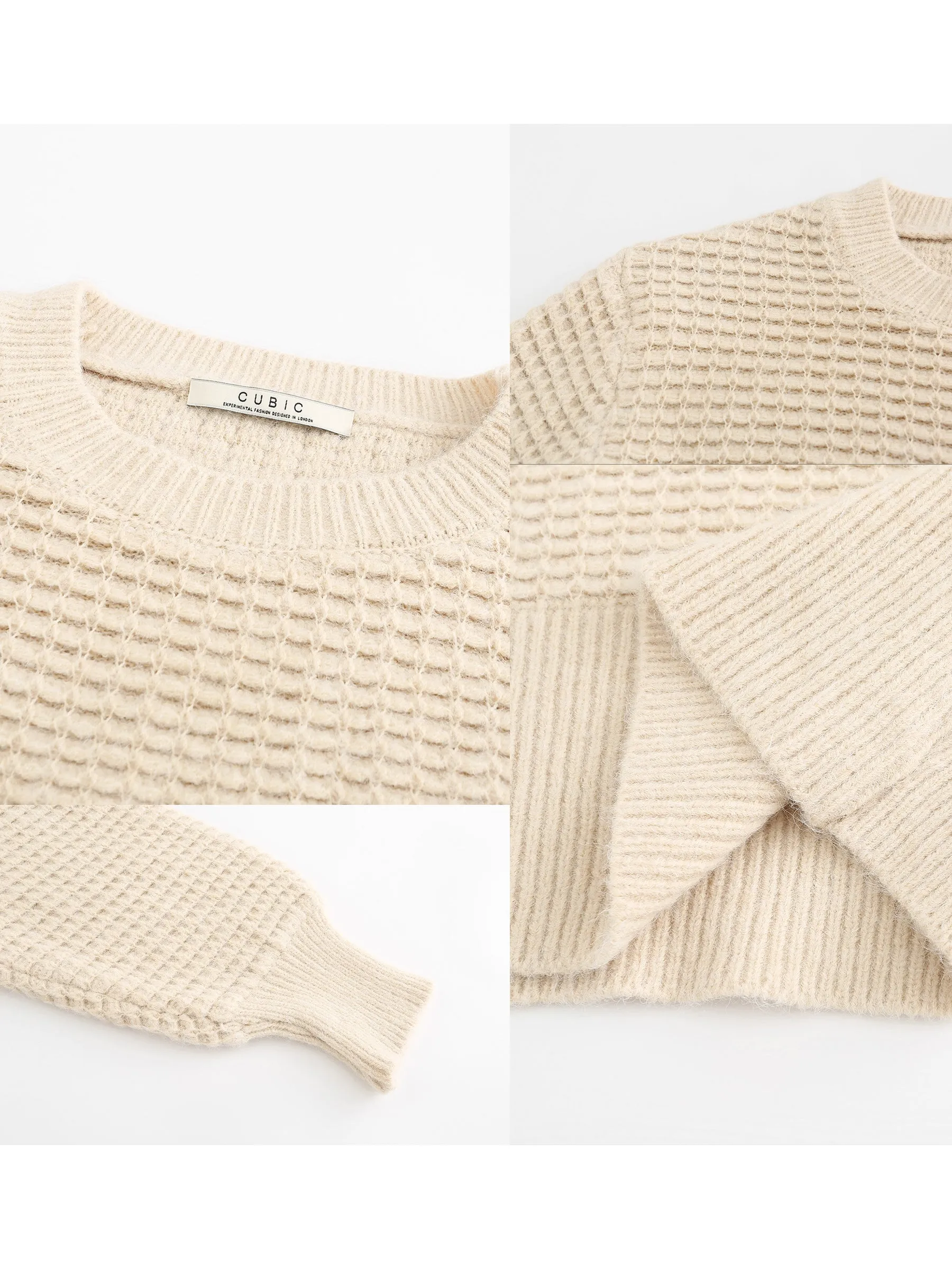 Round Neck Ribbed Knit Sweater