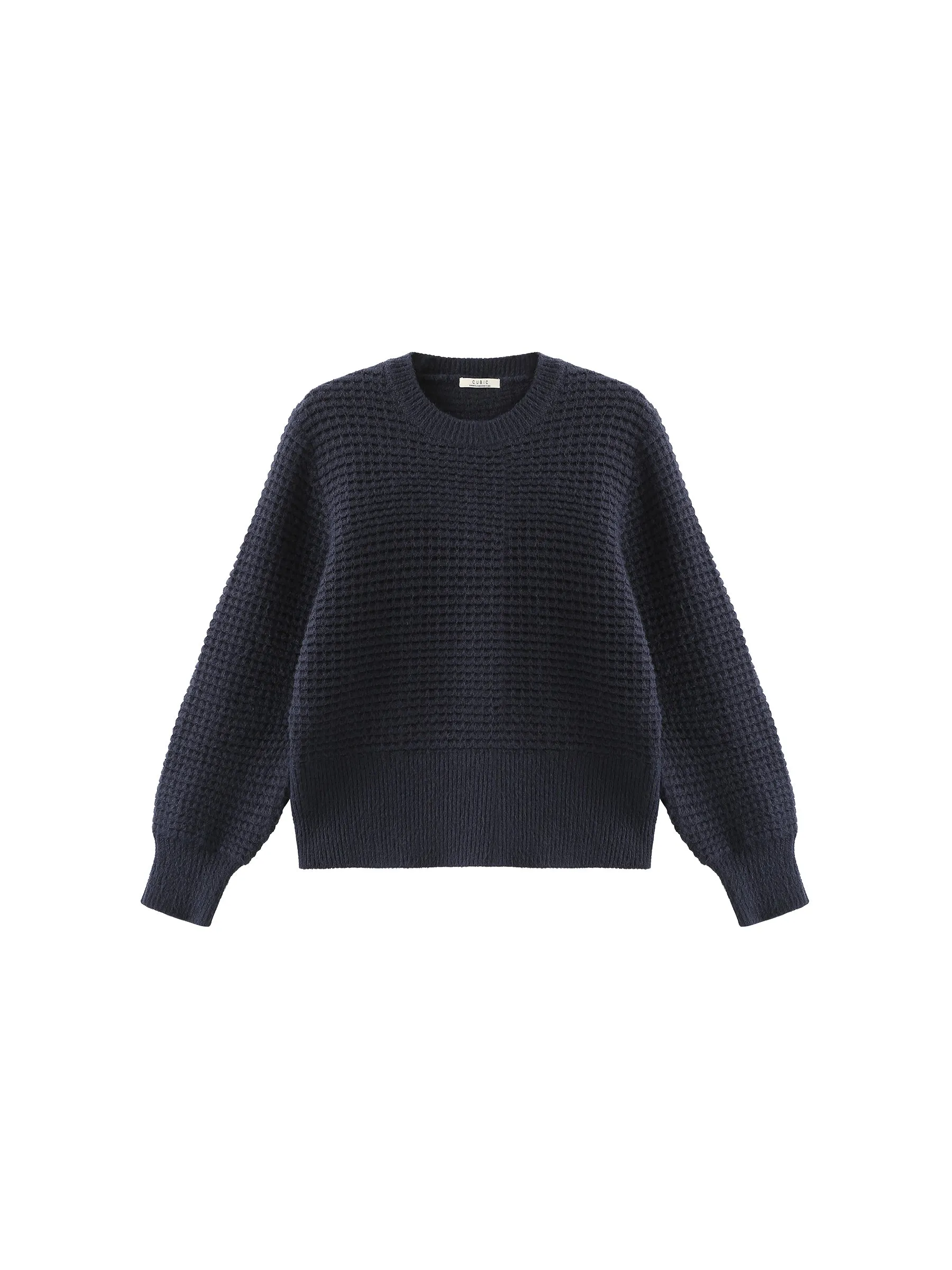 Round Neck Ribbed Knit Sweater