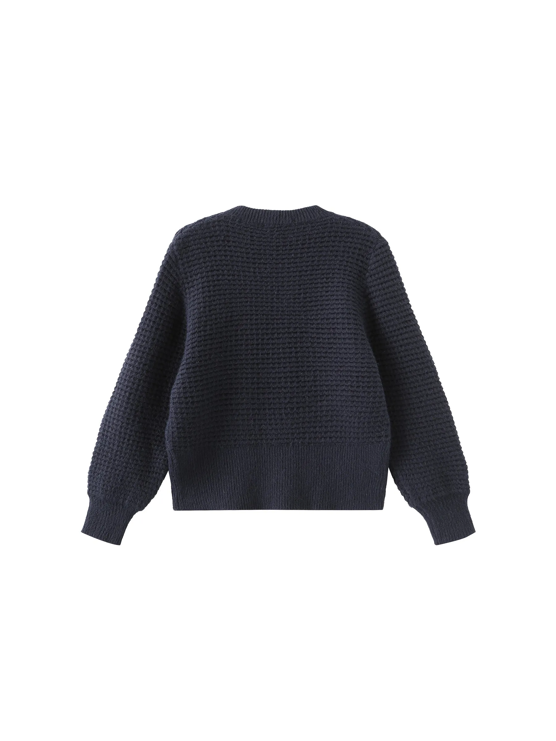 Round Neck Ribbed Knit Sweater