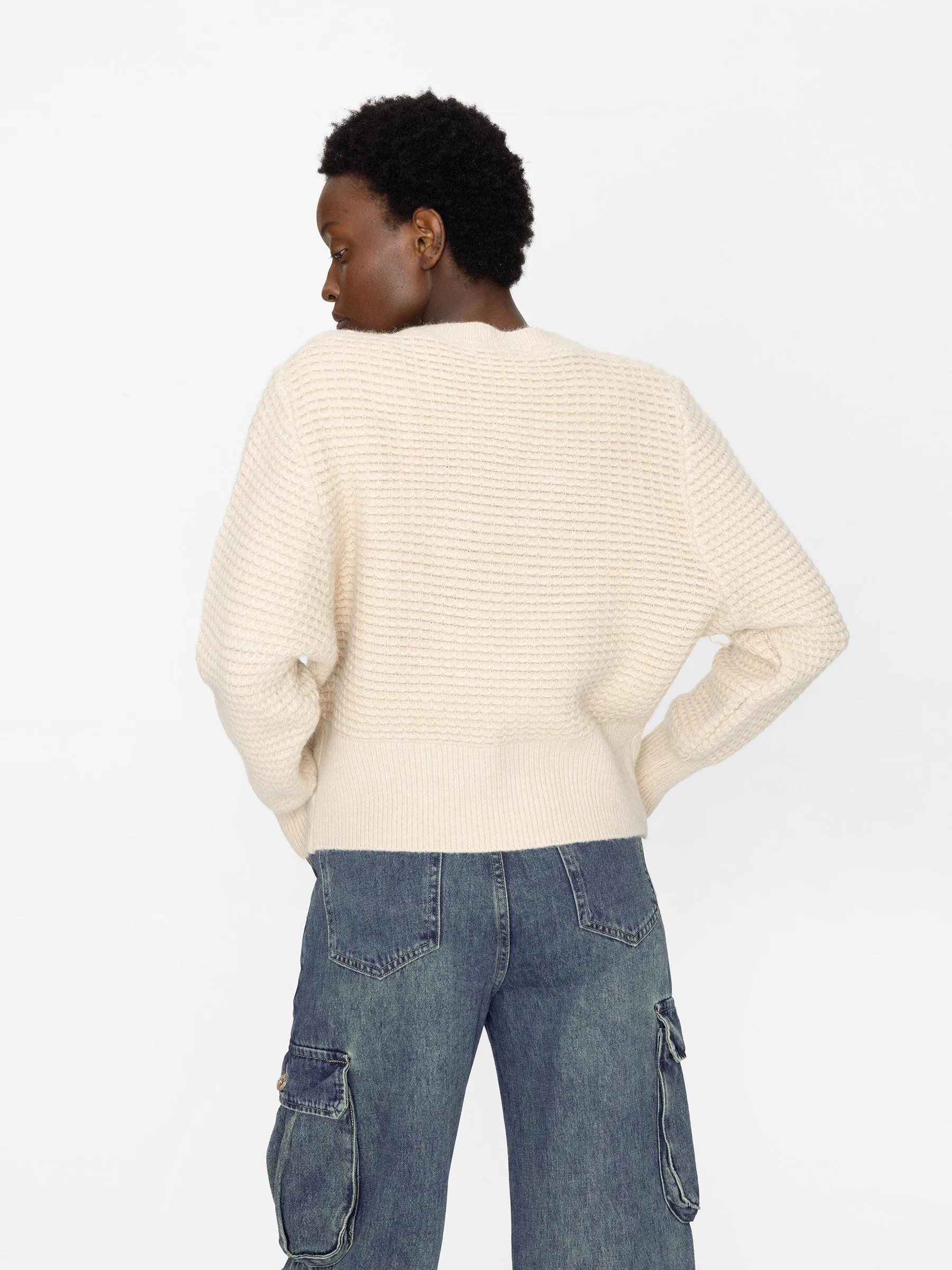 Round Neck Ribbed Knit Sweater