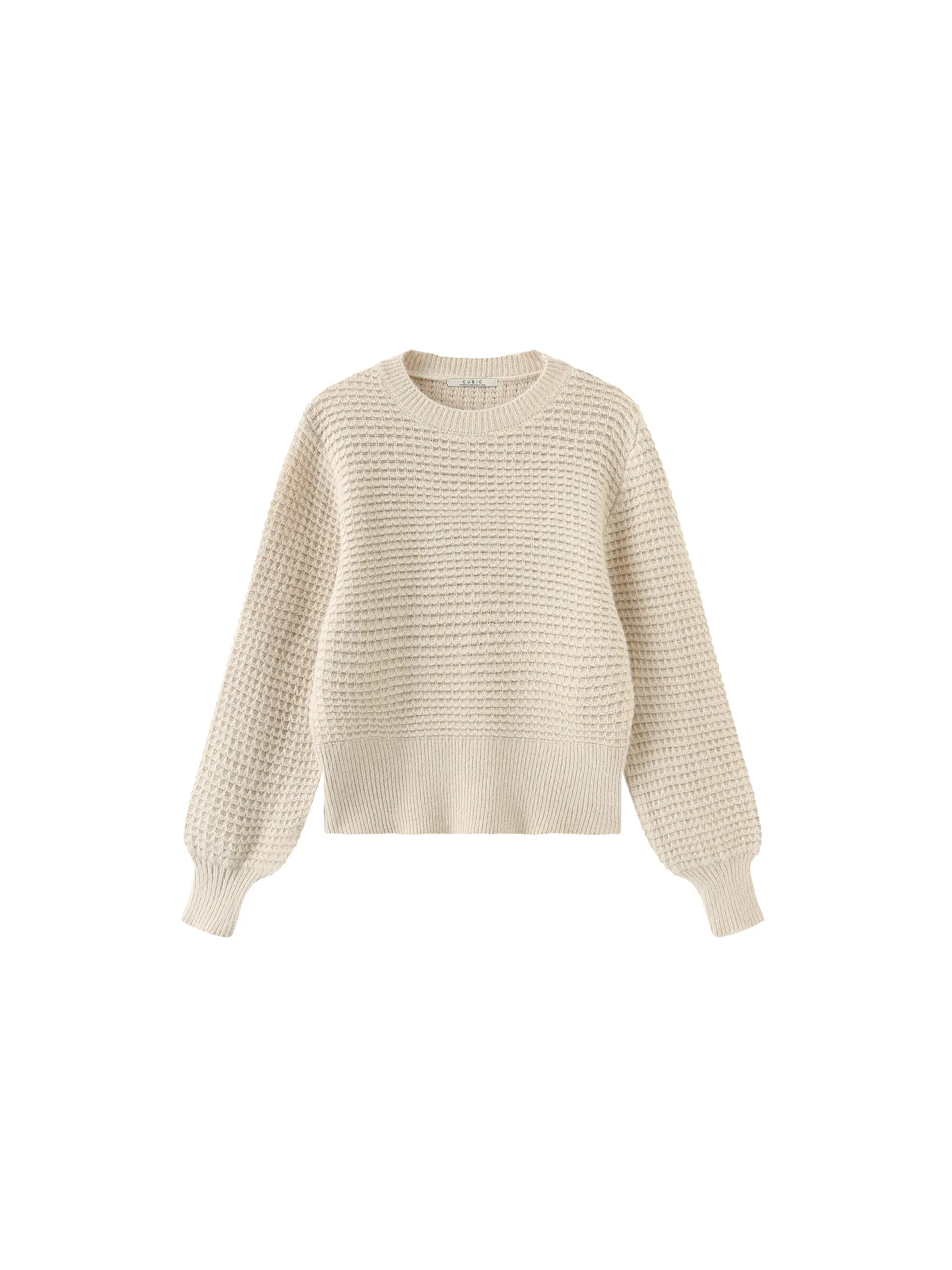 Round Neck Ribbed Knit Sweater