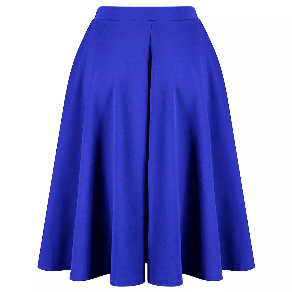 Royal Blue 1950s Vintage Rockabilly Swing Skirt