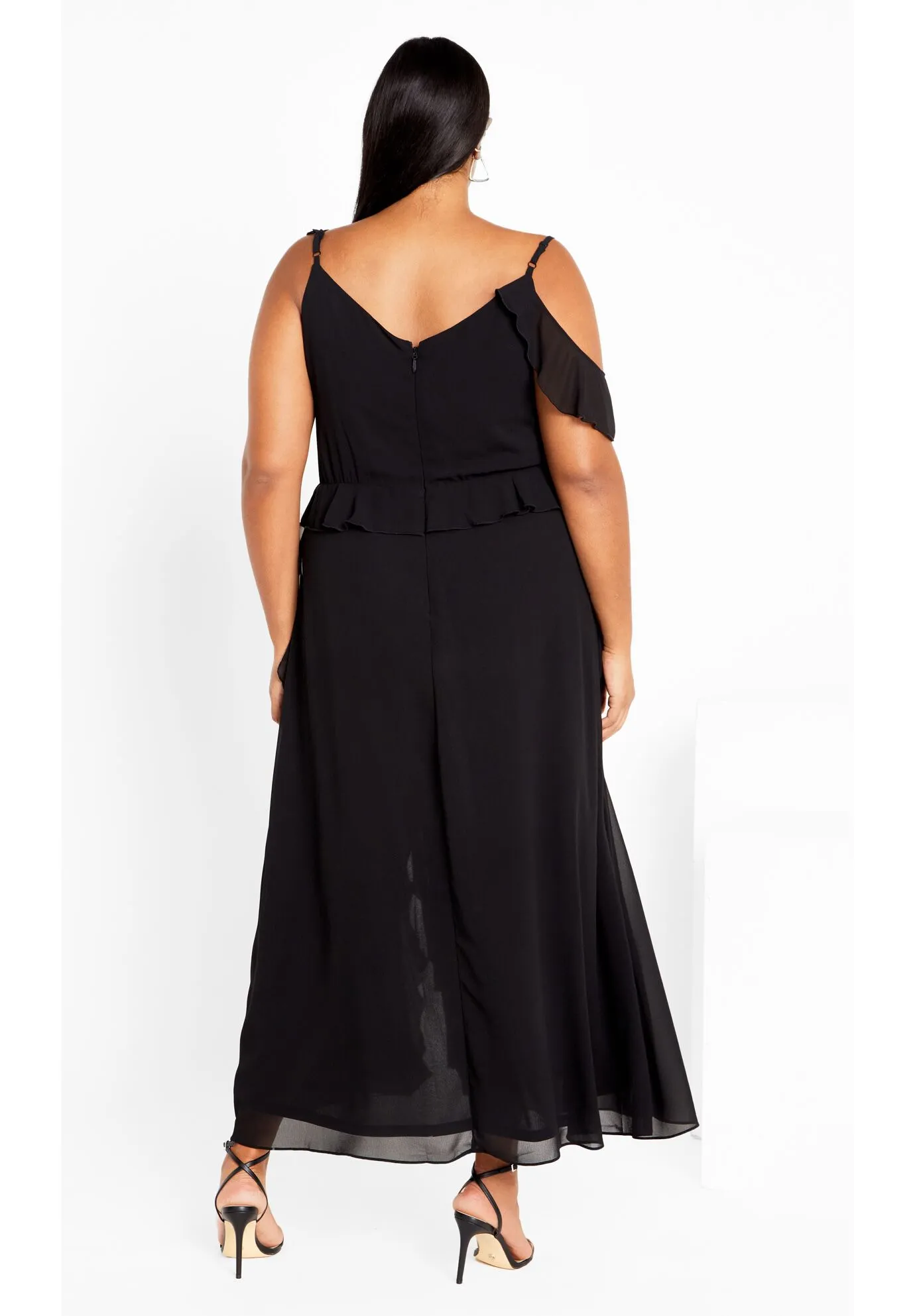 Ruffle Love Maxi Dress - black