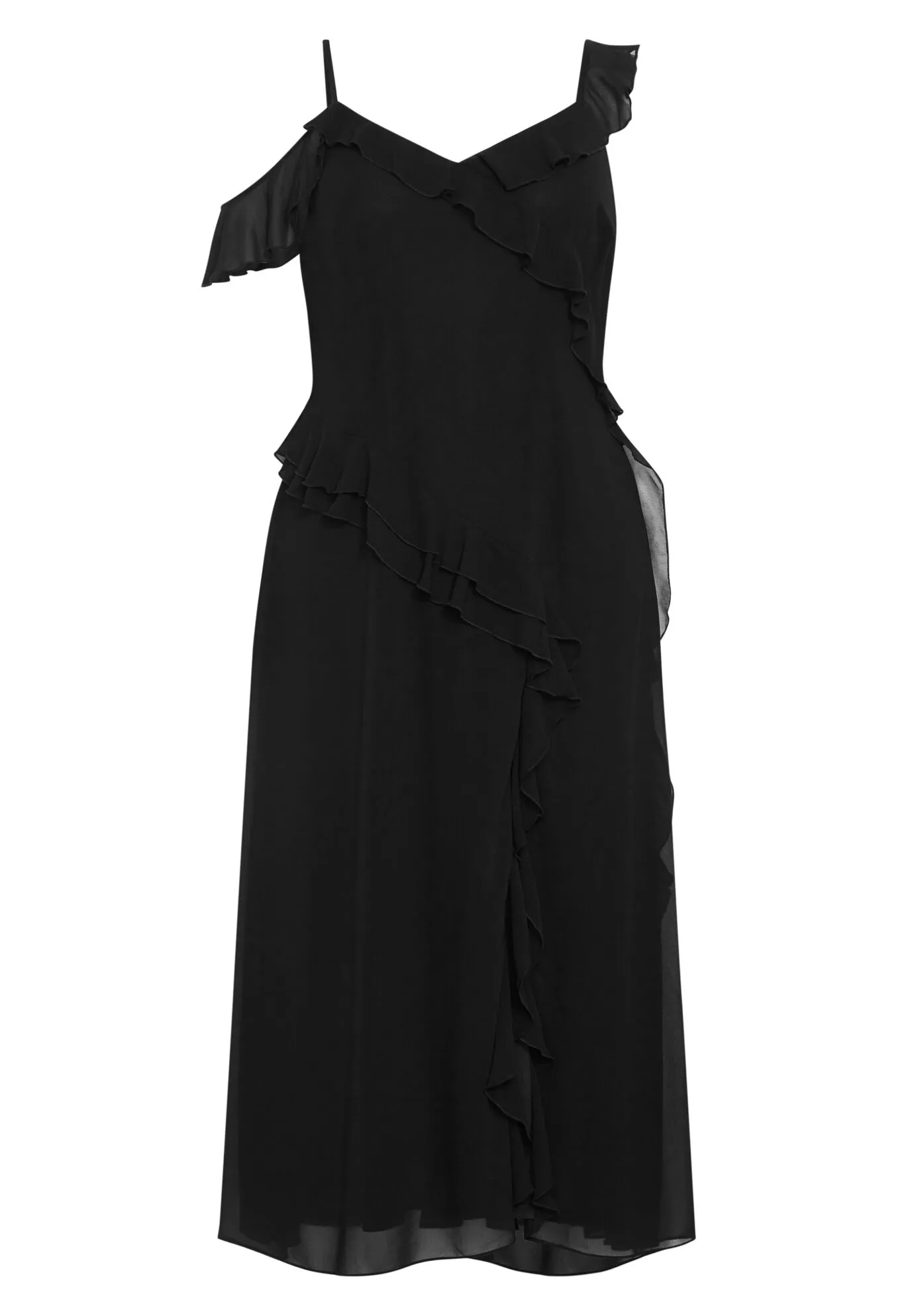 Ruffle Love Maxi Dress - black