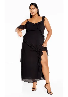 Ruffle Love Maxi Dress - black