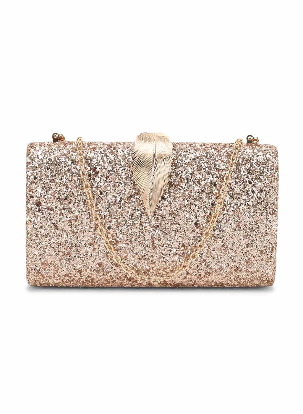 Sasha Rose Gold Glitter Clutch