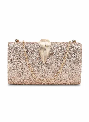 Sasha Rose Gold Glitter Clutch