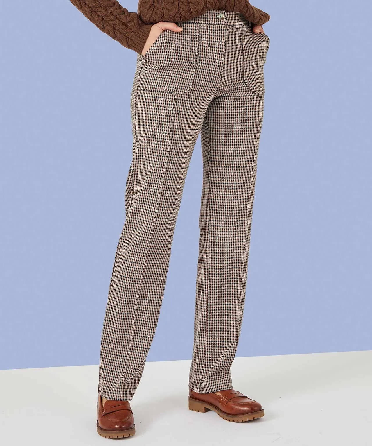 Secret Stretch Check Knitted Trousers