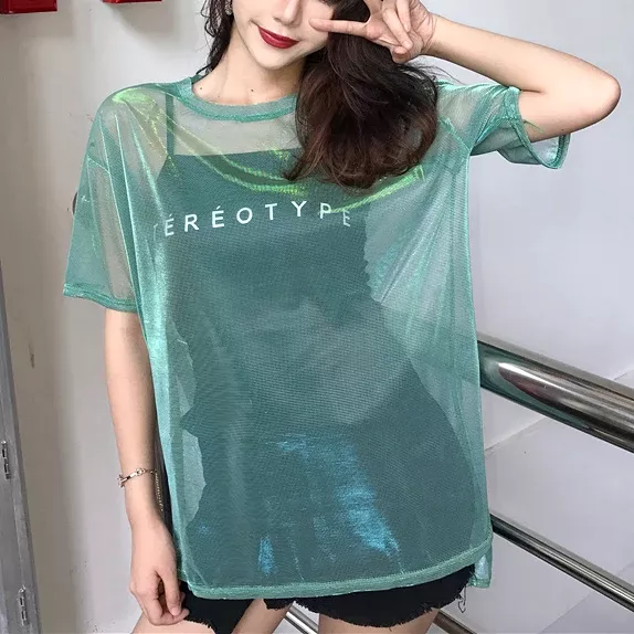 Sexy Transparent T-shirt+Short Sleeve Two Piece Set AD11882