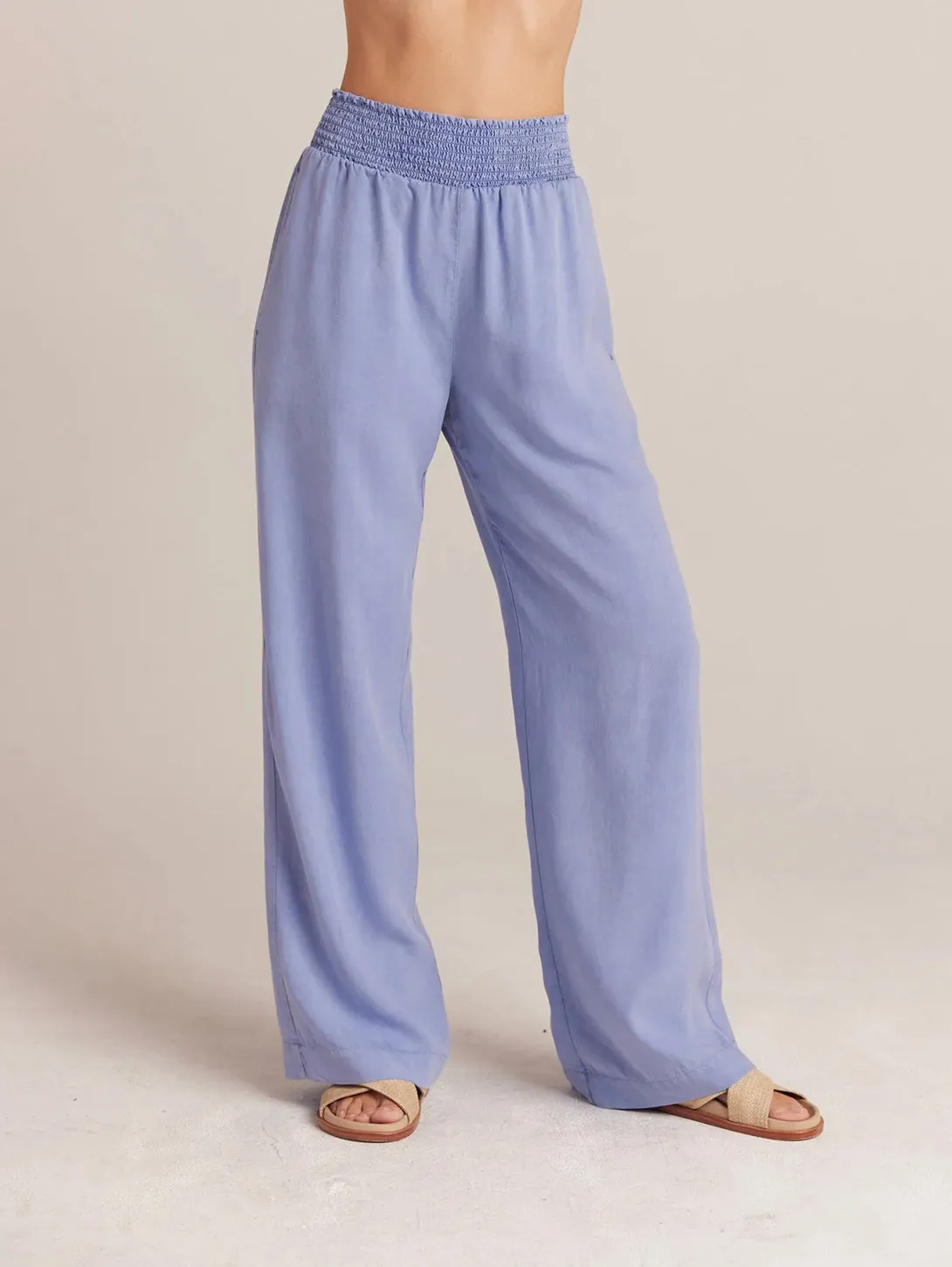 Smocked Wide Leg Pant - Peri Blue