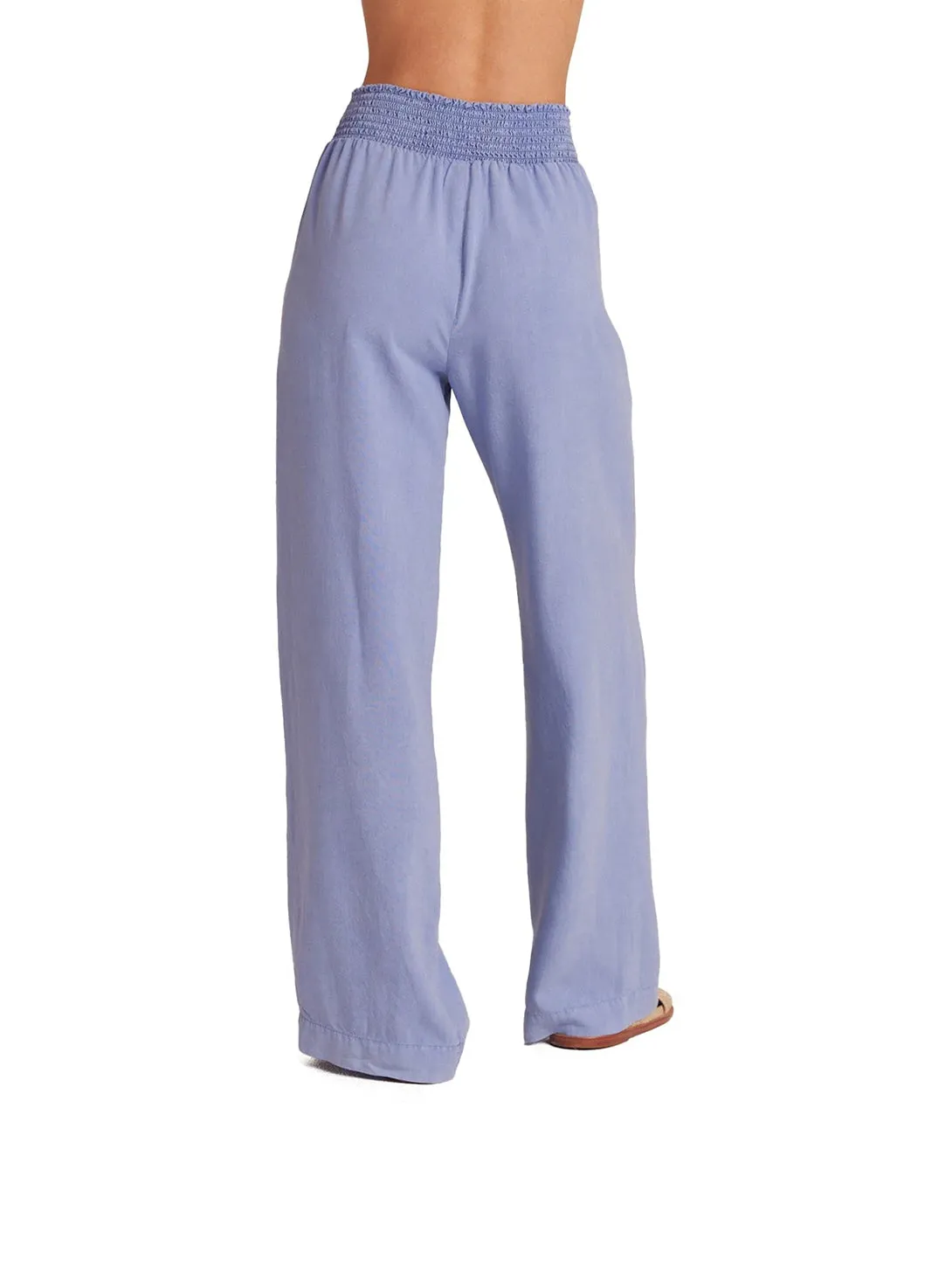 Smocked Wide Leg Pant - Peri Blue