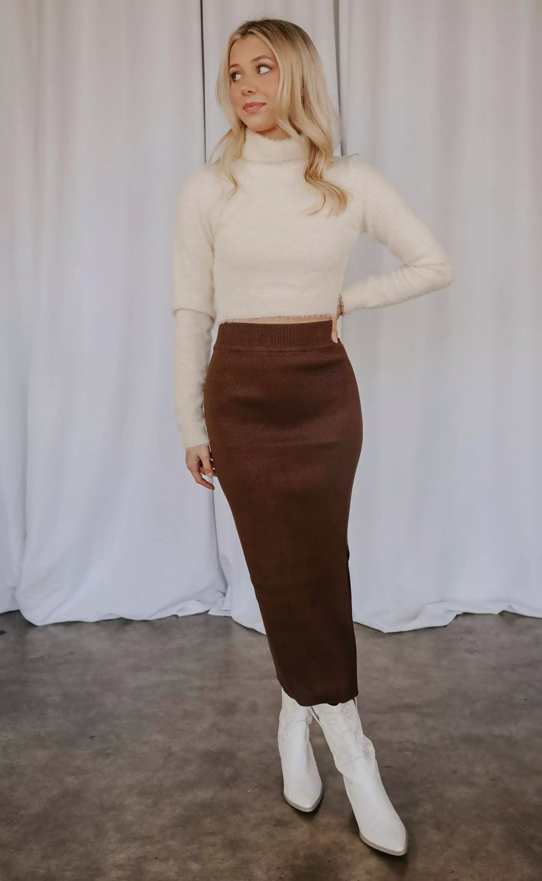 soul sister midi skirt - chocolate