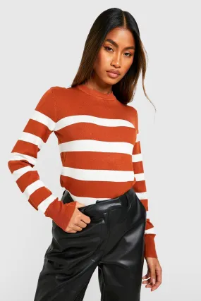 Stripe Knitted Crew Neck Sweater