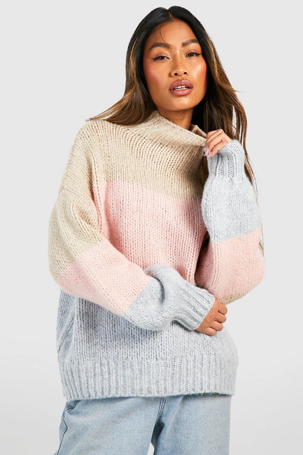 StripeâColor Block Knitted Sweater