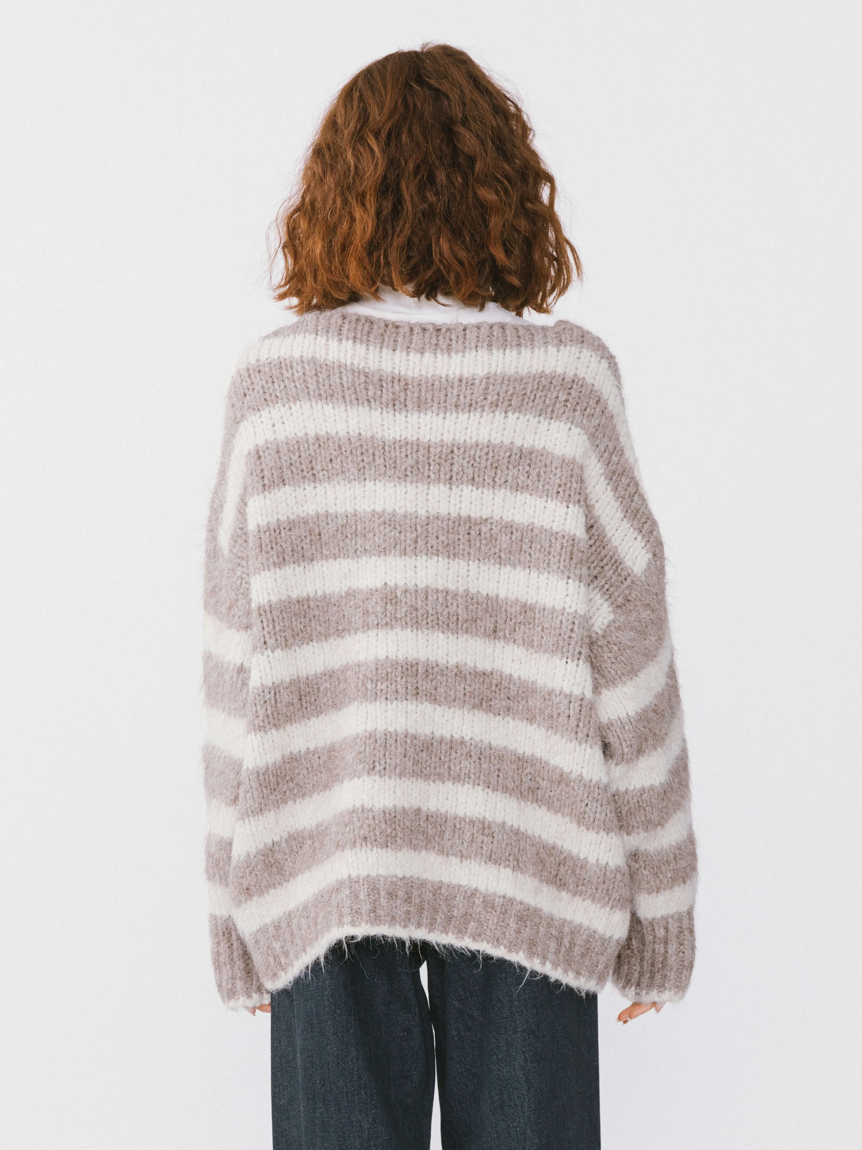 Striped Round Neck Knit Sweater