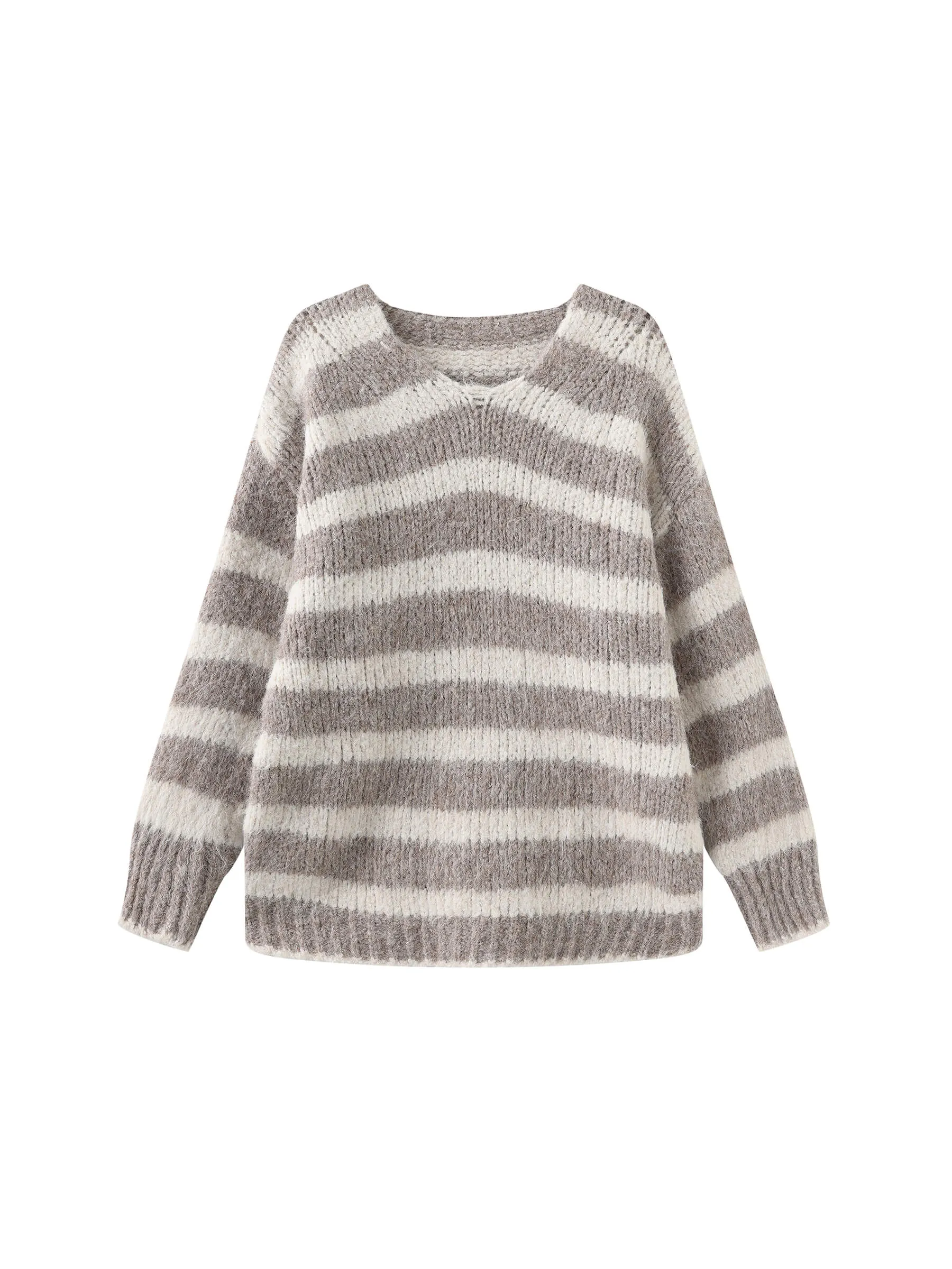 Striped Round Neck Knit Sweater