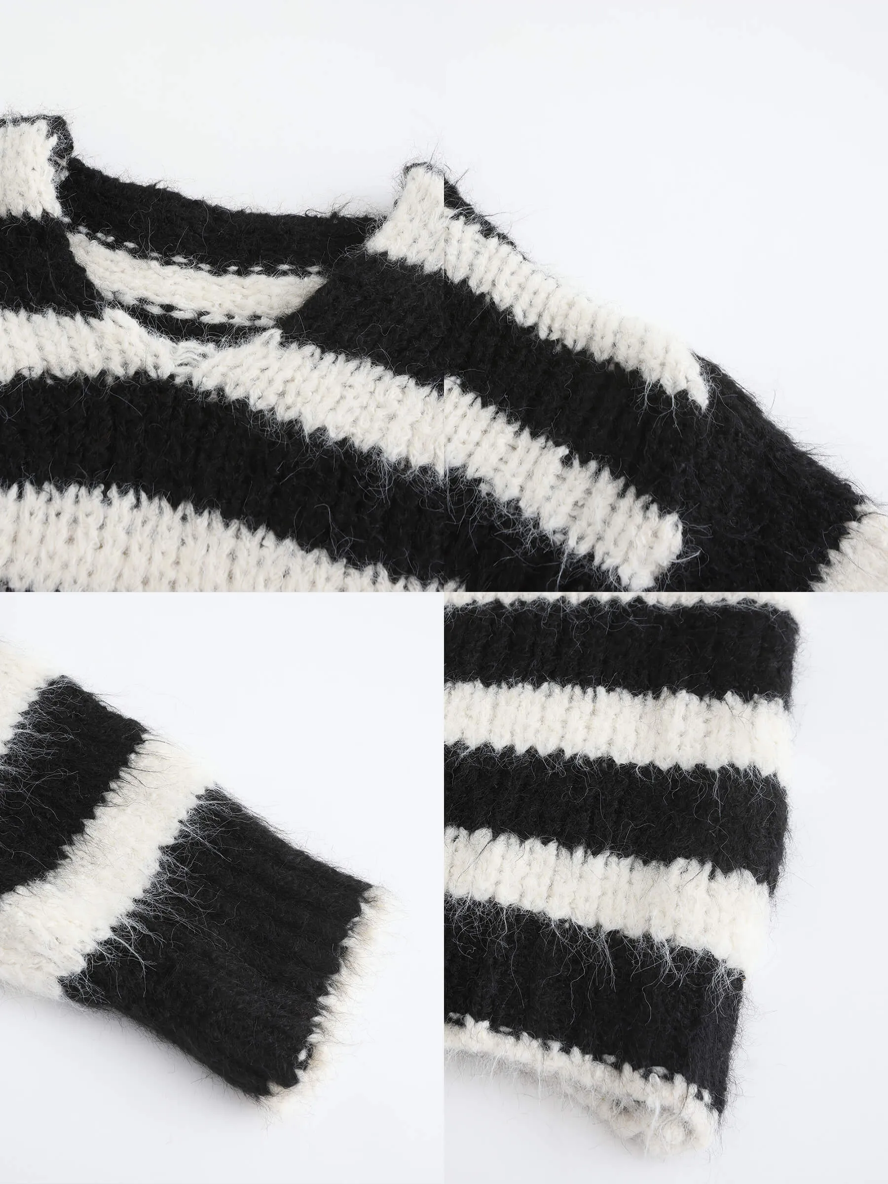 Striped Round Neck Knit Sweater