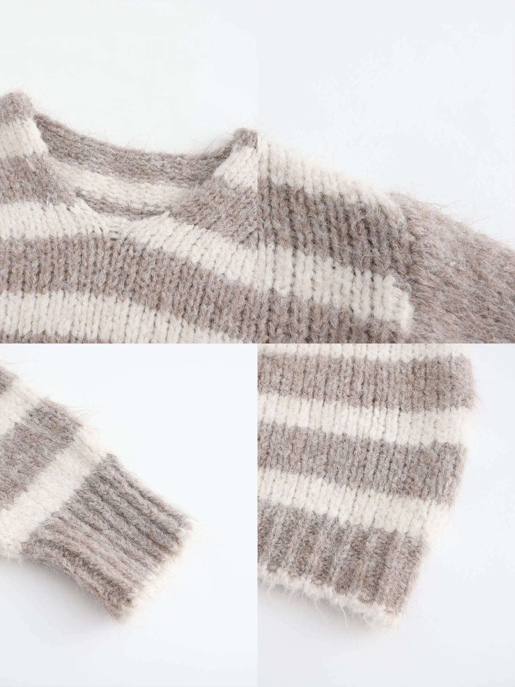 Striped Round Neck Knit Sweater