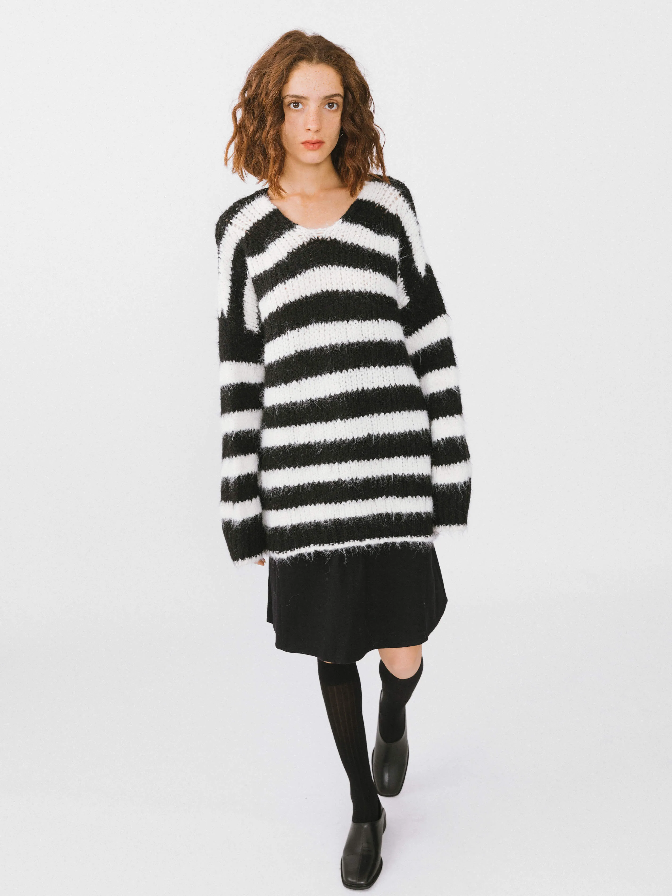 Striped Round Neck Knit Sweater