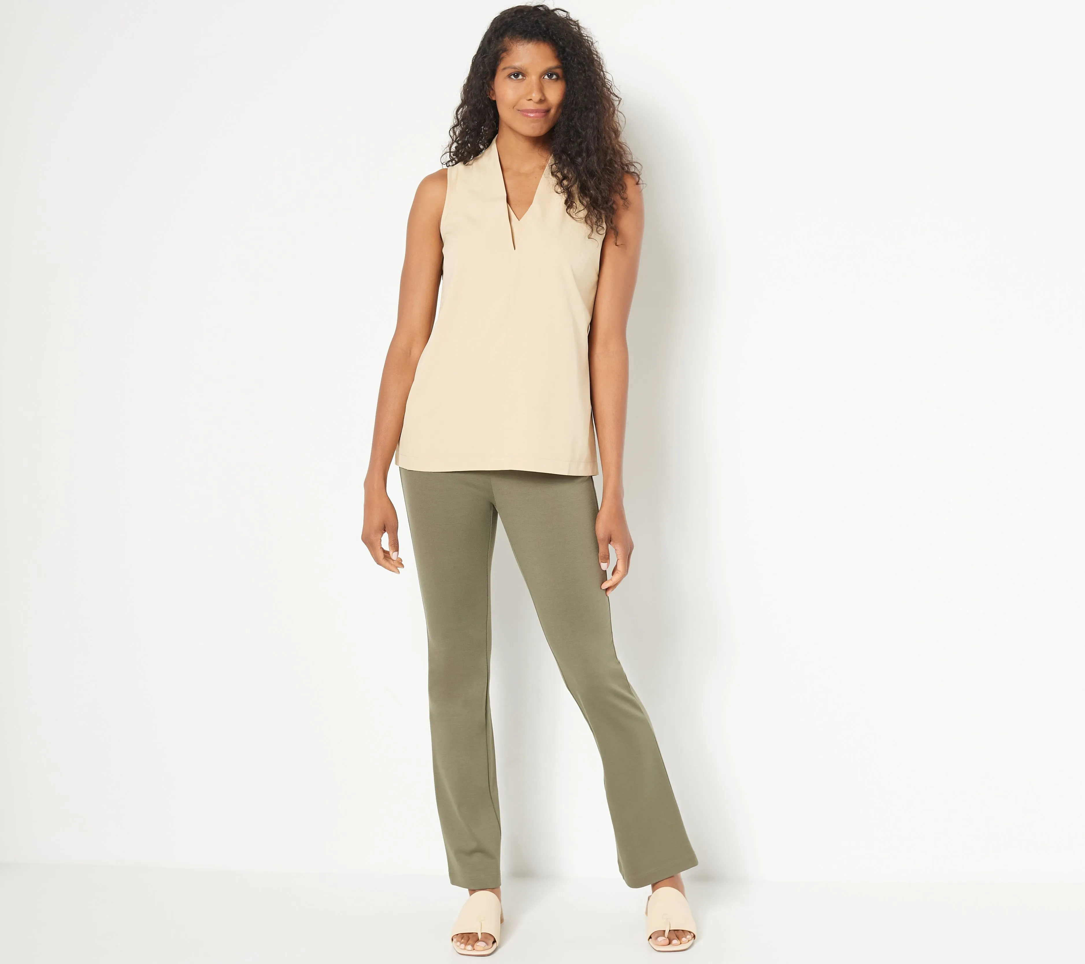 Studio Park x Jayne Brown Petite Ponte Bootcut Pull-On Pants