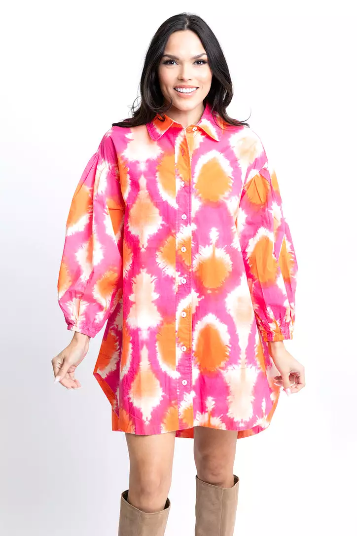 Tie Dye Poplin Oversized Dress