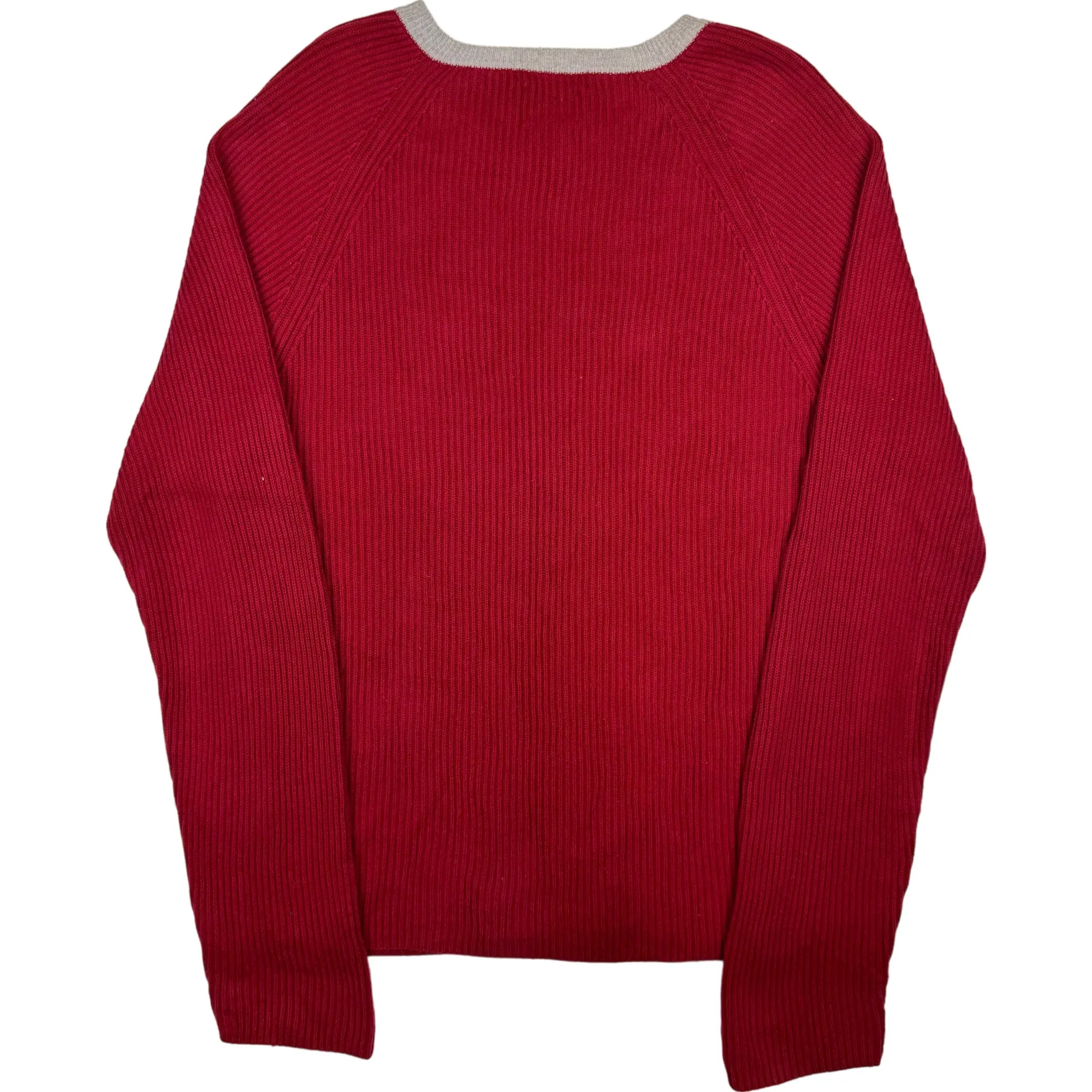 Tommy Hilfiger V-Neck Knit Sweater Red