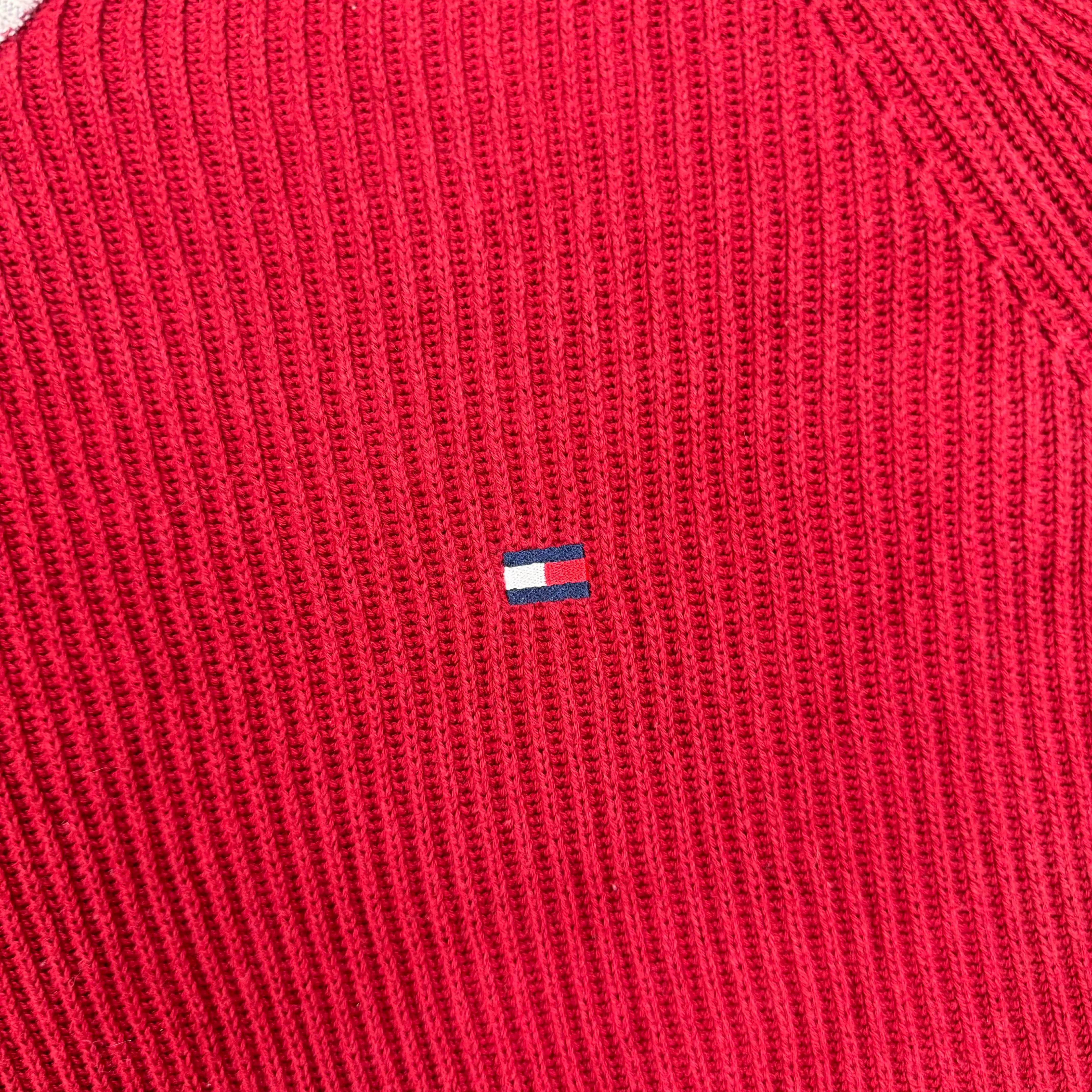 Tommy Hilfiger V-Neck Knit Sweater Red