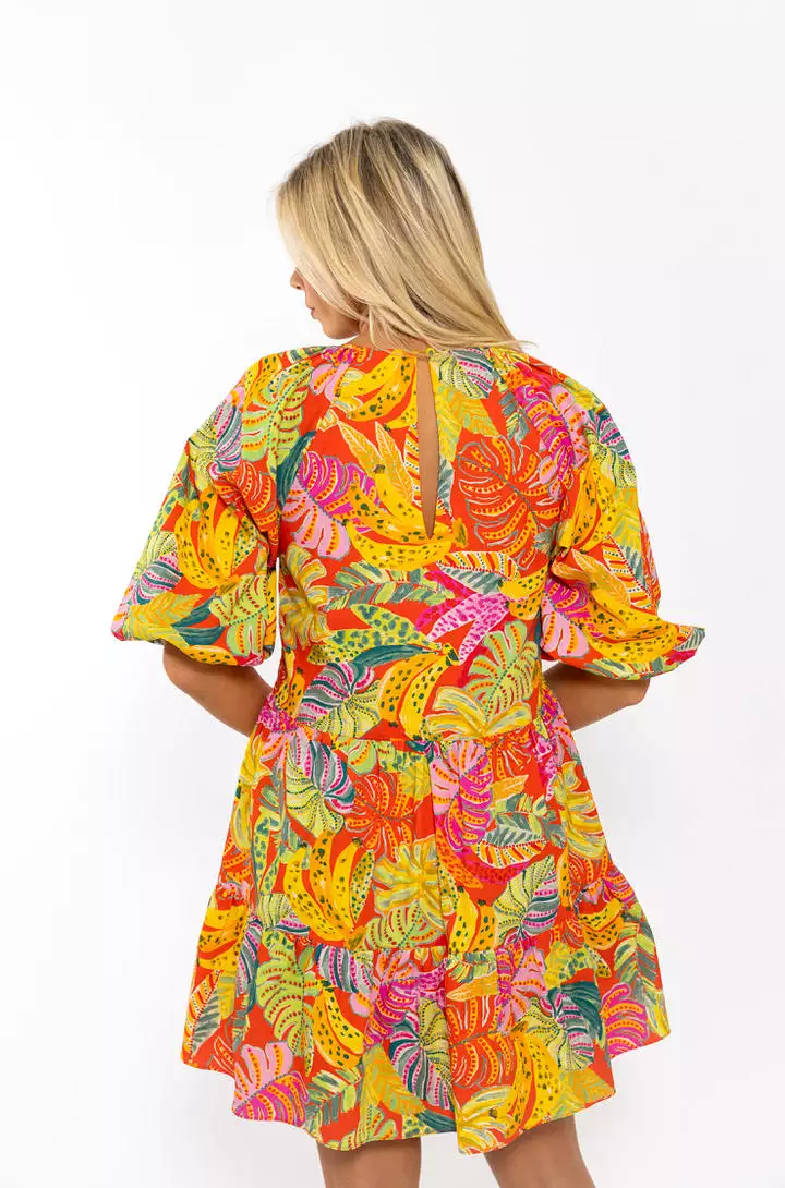 Tropical Palm Banana Dress