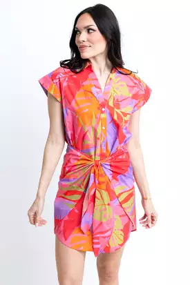 Tropical Palm Wrap Dress