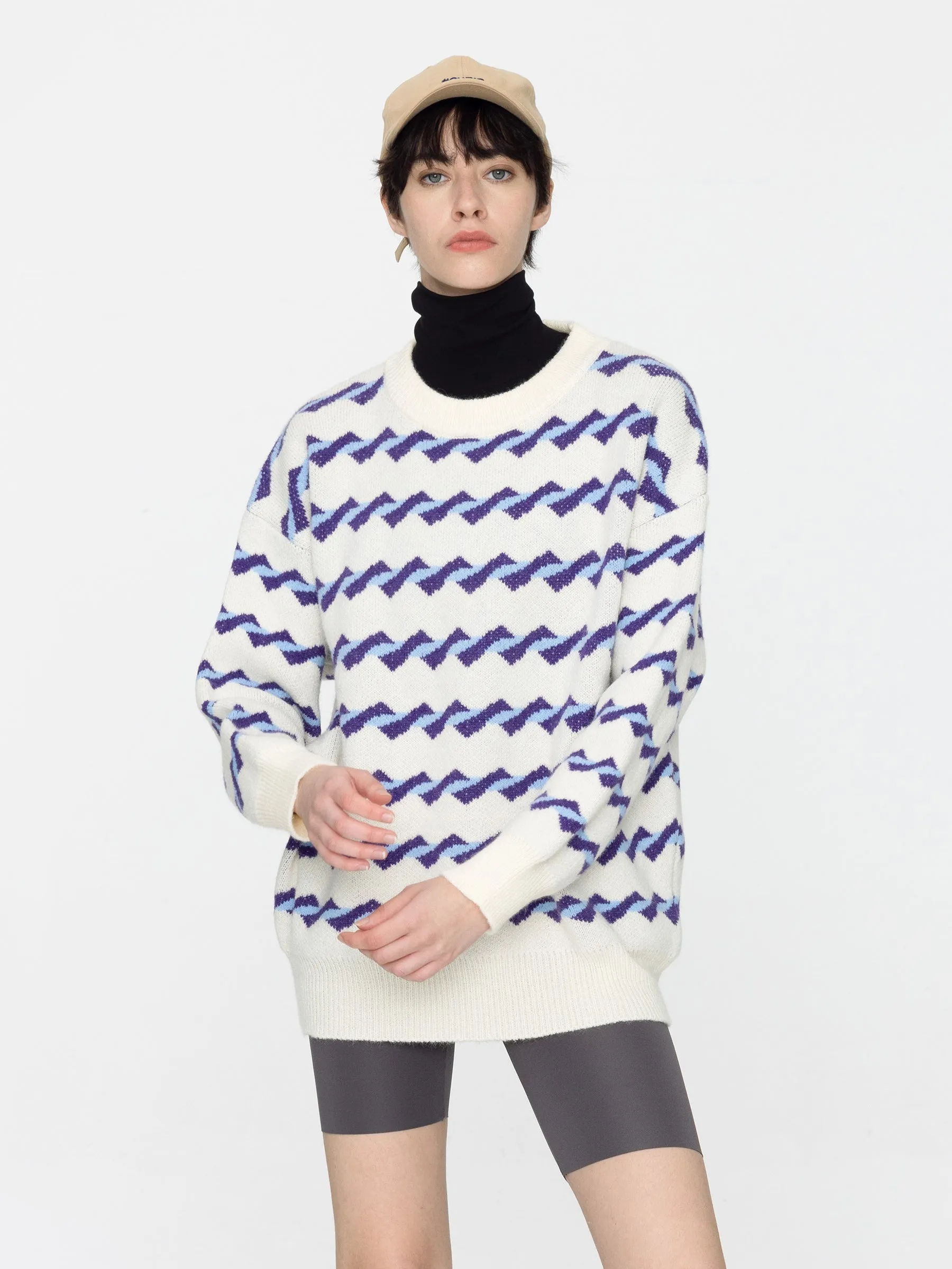 Twisted Stripe Loose Sweater