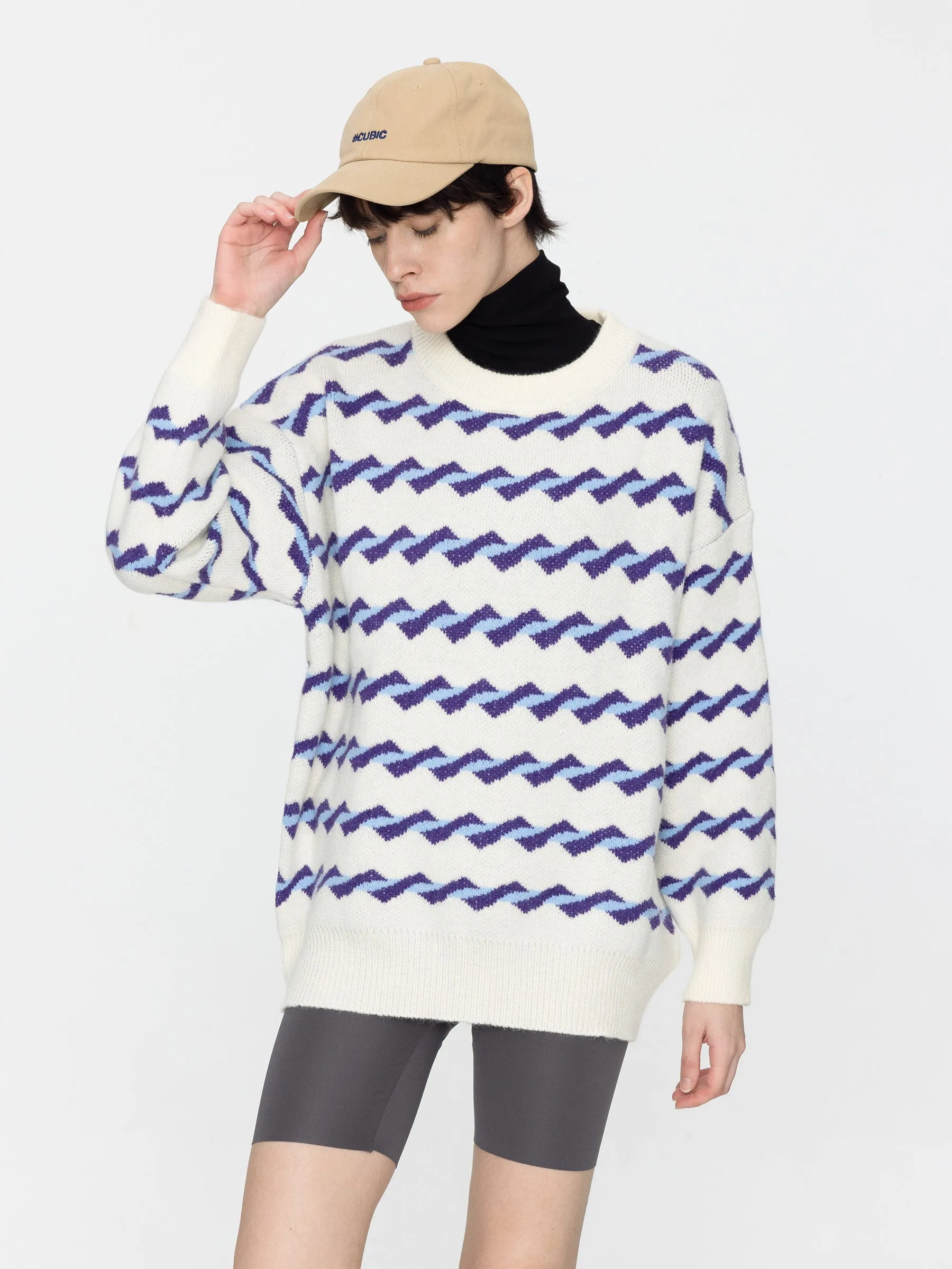 Twisted Stripe Loose Sweater