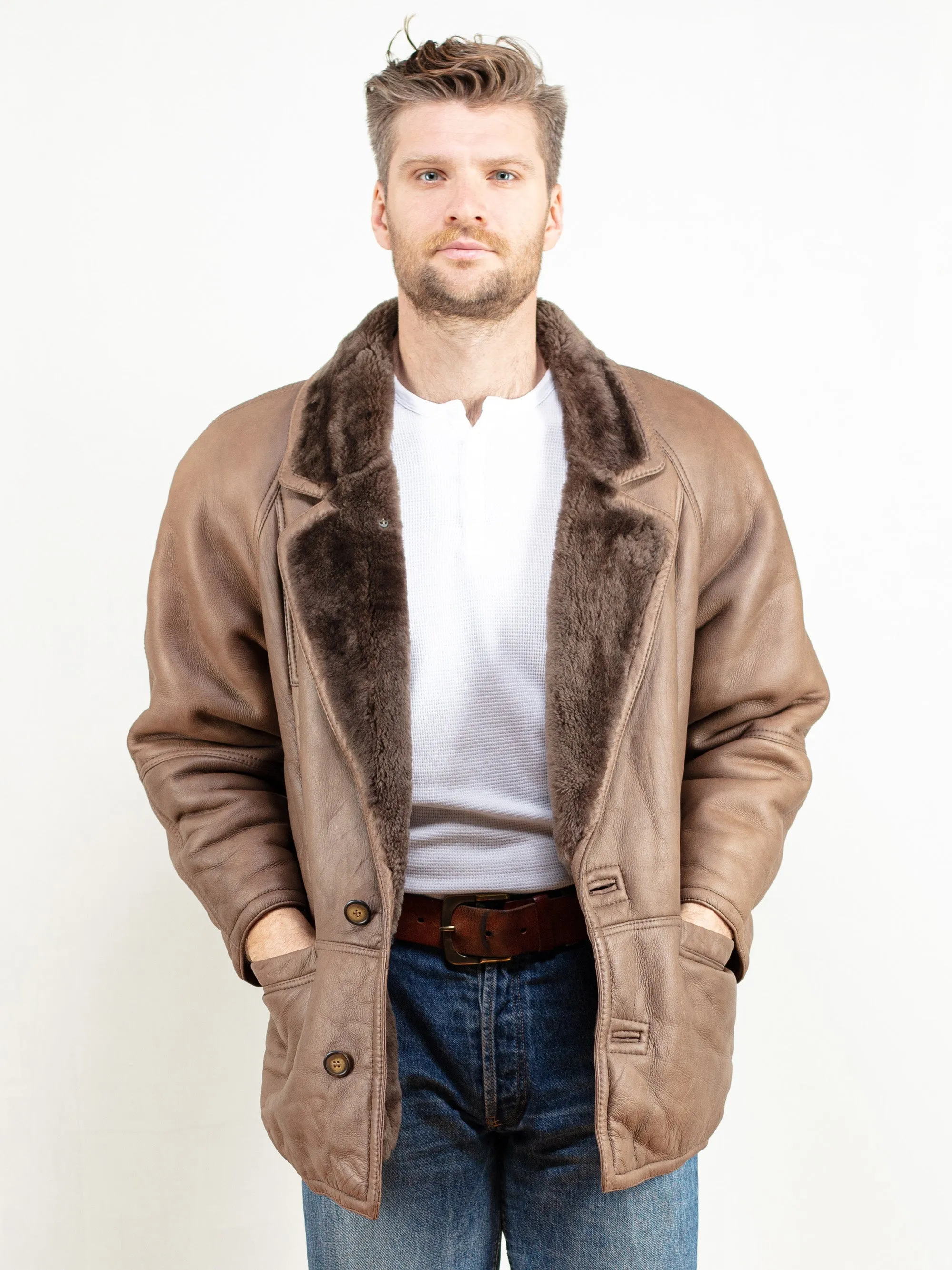 Vintage 70's Men Shearling Coat