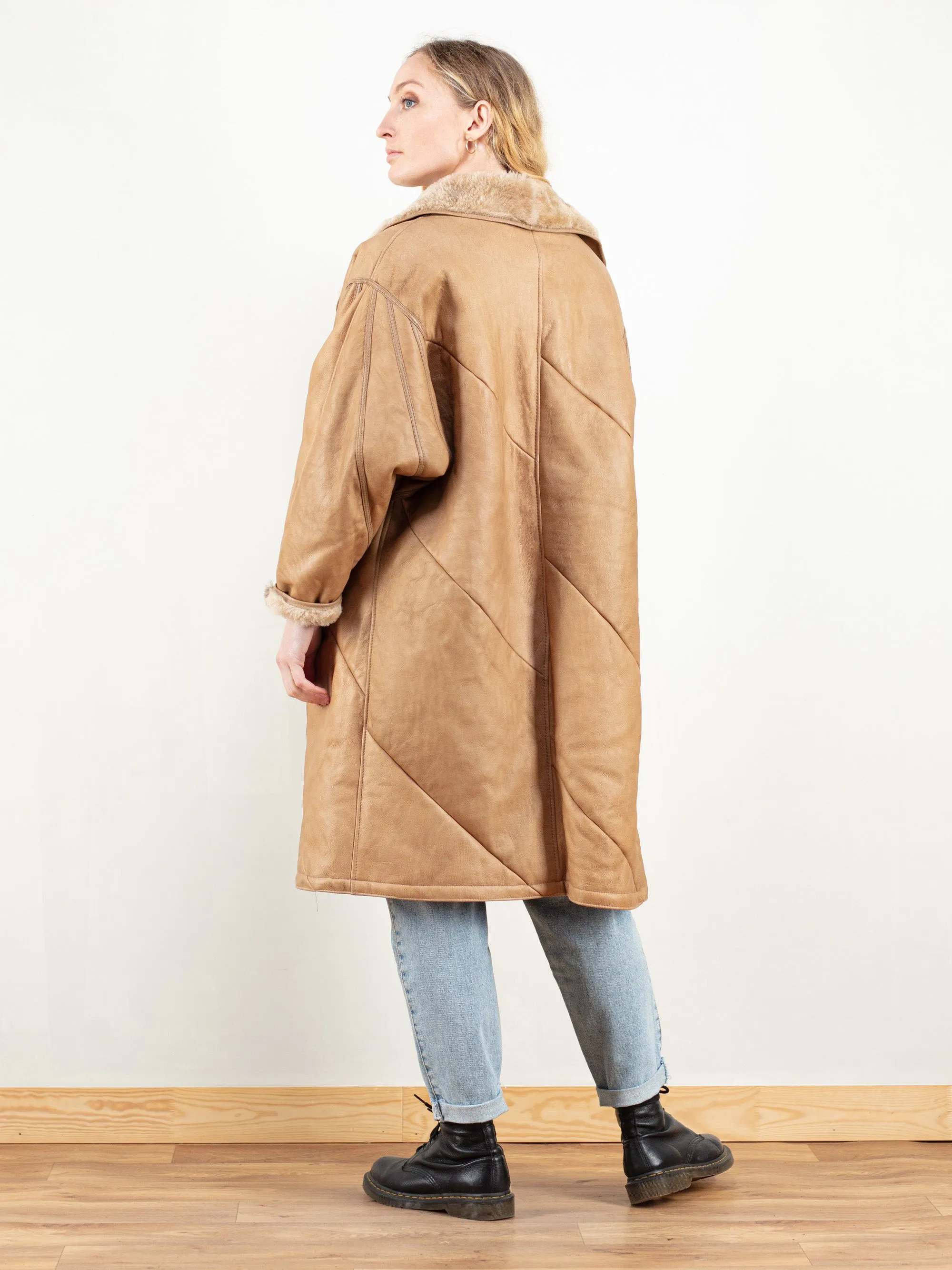 Vintage 70's Shearling Leather Coat