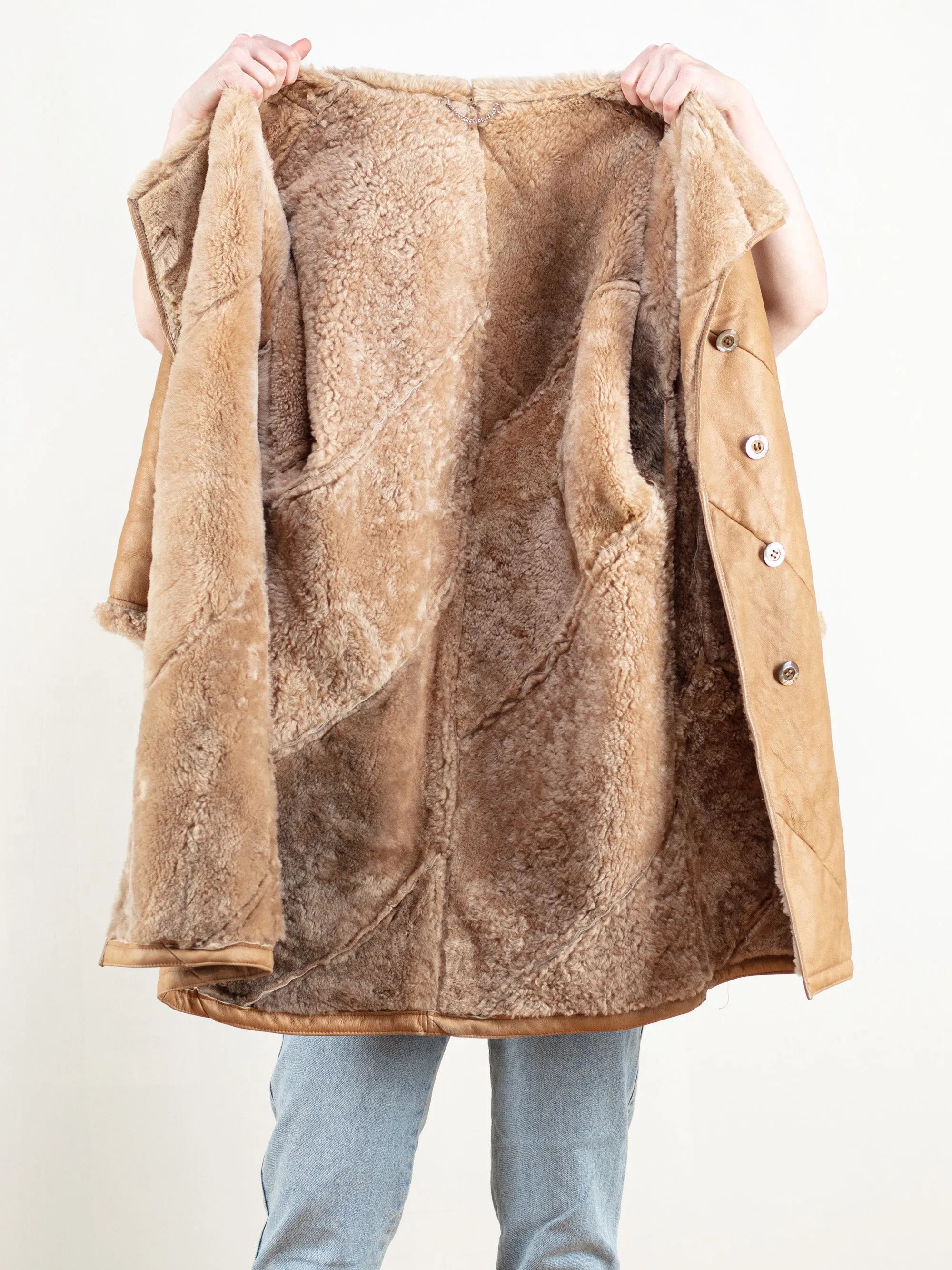 Vintage 70's Shearling Leather Coat