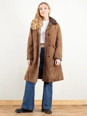 Vintage 70's Suede Sherpa Coat Faux Fur