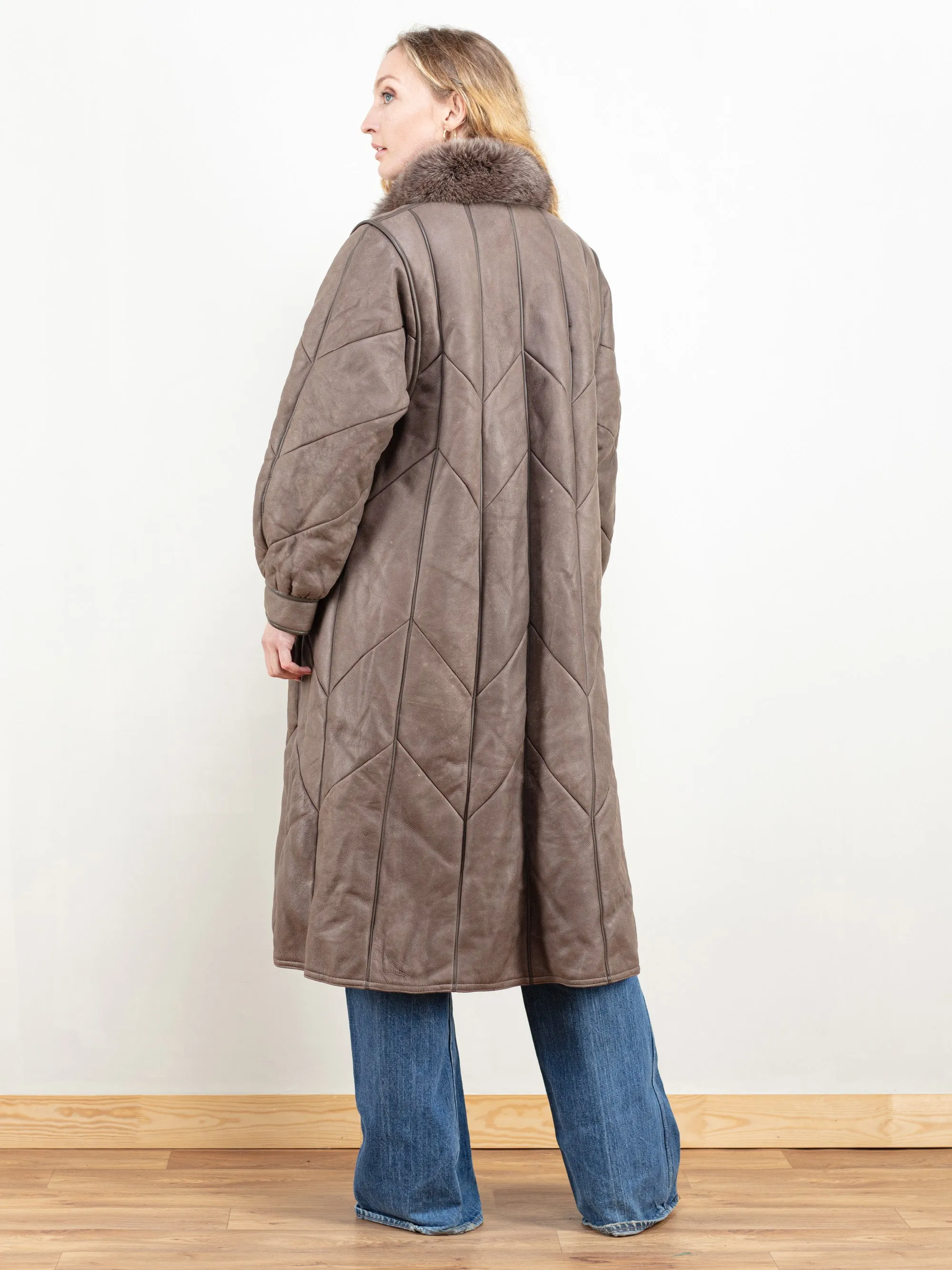 Vintage 70's Women Shearling Winter Coat