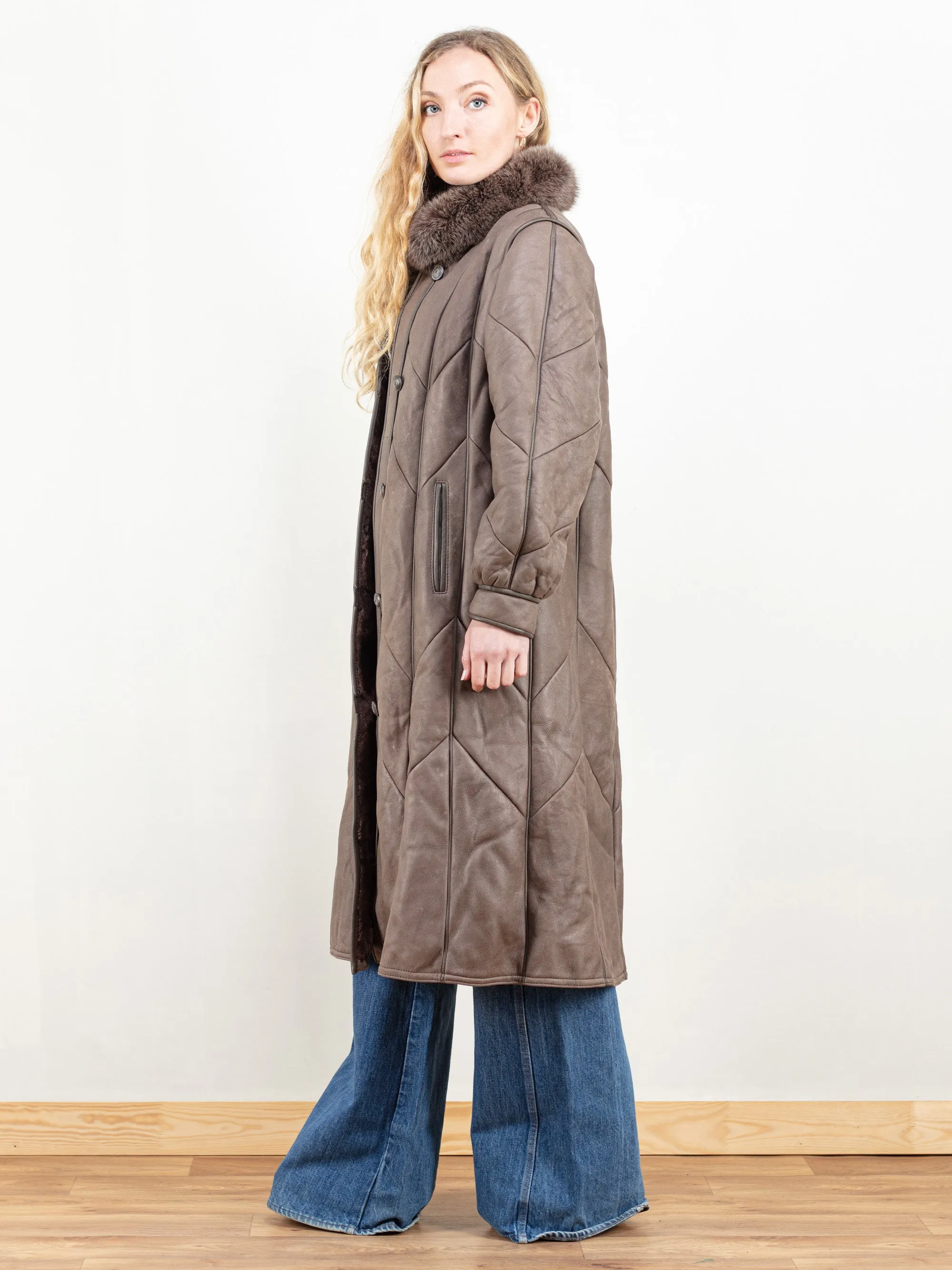 Vintage 70's Women Shearling Winter Coat